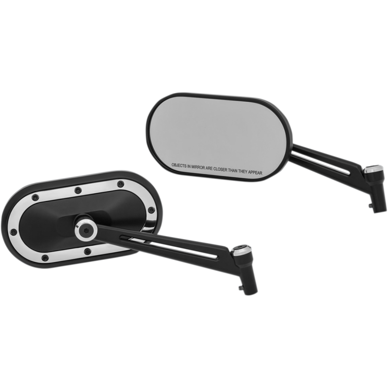 KURYAKYN HEAVY INDUSTRY MIRRORS, BLACK WITH CHR PN 1766 KUR1766
