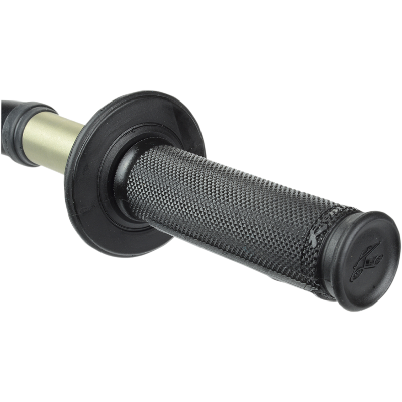 RENTHAL ULTRA TACKY HALF WAFFLE GRIPS DUAL COMPOUND BLACK ON BLACK G197