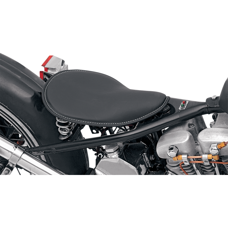 DRAG SPECIALTIES SM LOW SOLO SEAT BLK W/ WHITE STITCH 0806-0028