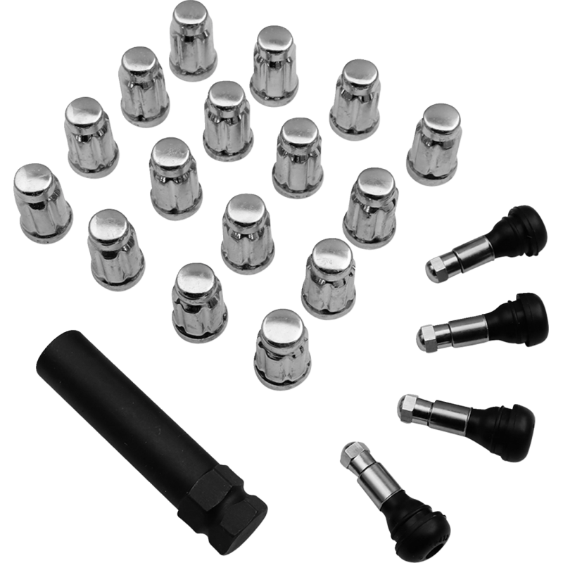 MOOSE UTILITY DIVISION 3/8" CHROME LUG NUT SPLINED (16) W/LUG NUT KEY SPMO3803L4