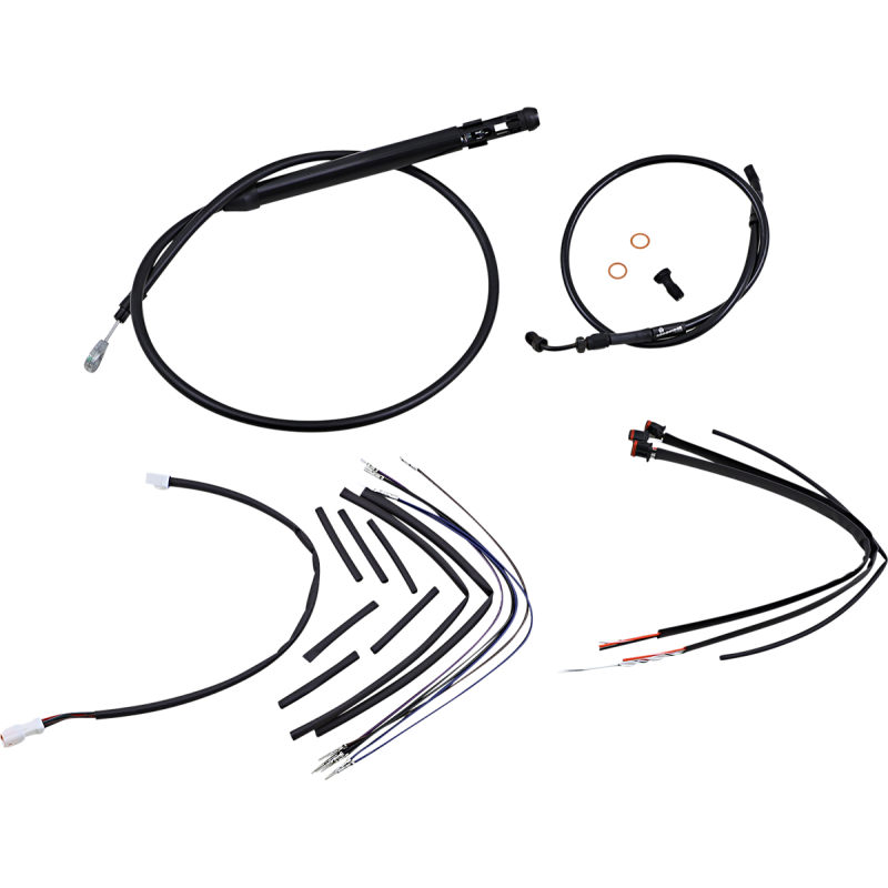 BURLY BRAND CABLE KIT - JAIL BAR - 14" HANDLEBARS - BLACK VINYL B30-1253