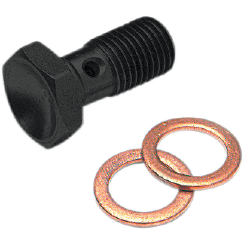 GOODRIDGE 3/8-24 SINGLE BANJO BOLT, LONG BLACK P775-03ZBK