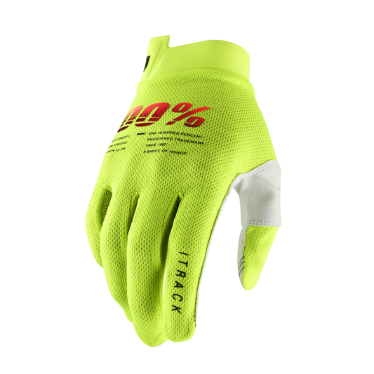 100% ITRACK GLOVES FLUO YELLOW S 10008-00010
