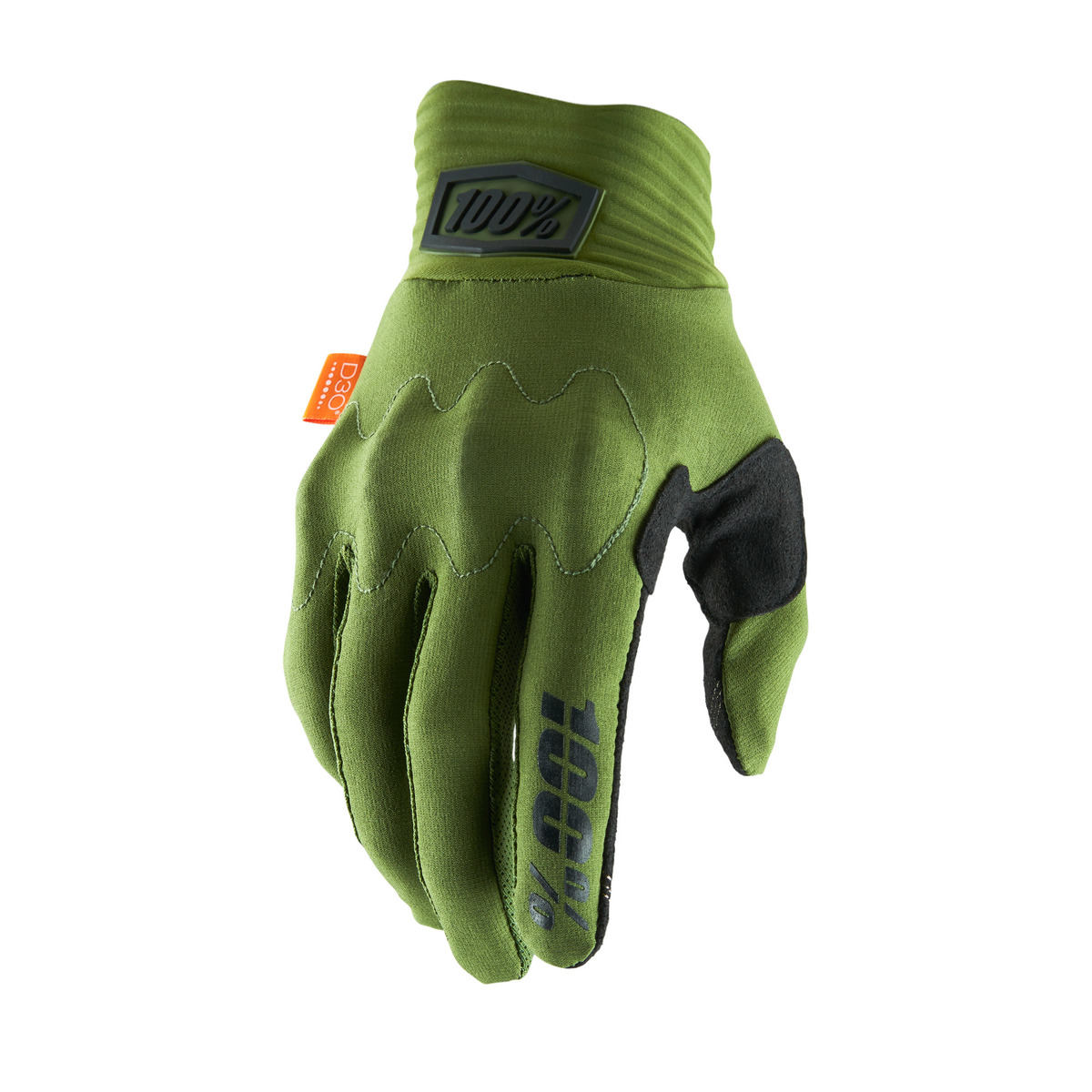 100% COGNITO D3O GLOVES ARMY GREEN/BLACK L 10014-00002