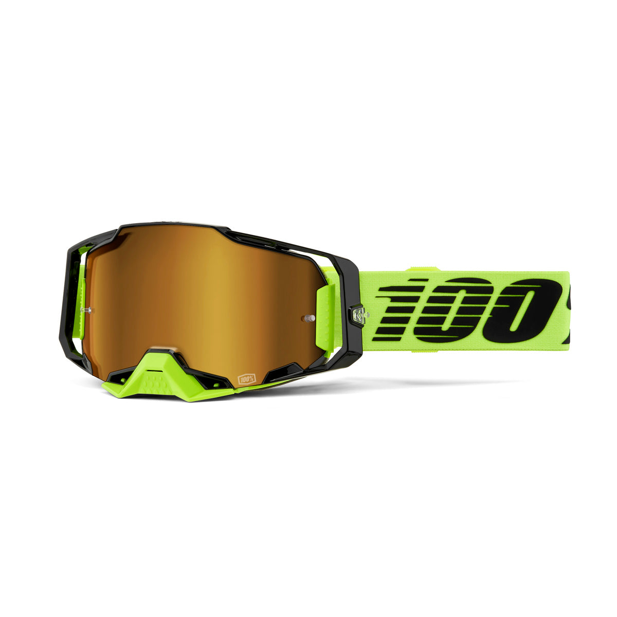 100% ARMEGA GOG NEON YEL MIRROR GOLD LENS 50005-00032