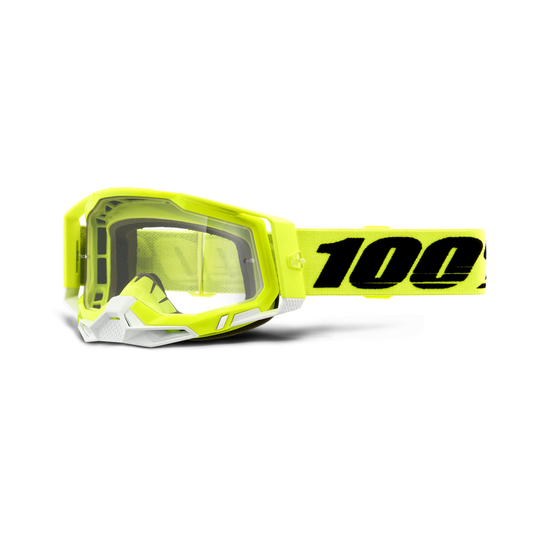 100% RACECRAFT 2 GOG YELLOW CLEAR LENS 50009-00004