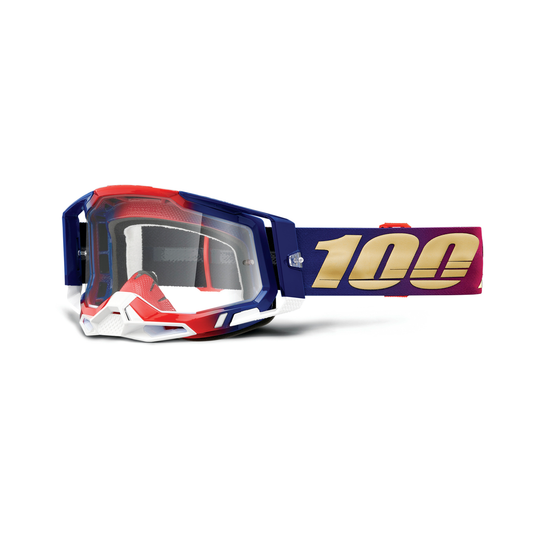 100% RACECRAFT 2 GOG UNITED CLEAR LENS 50009-00009