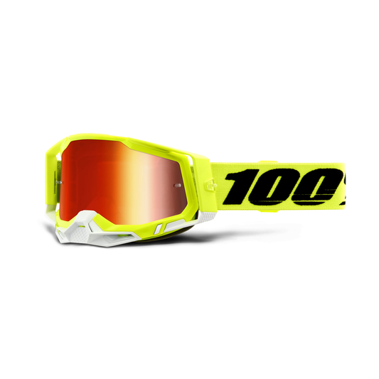 100% RACECRAFT 2 GOG YELLOW MIRROR RED LENS 50010-00004