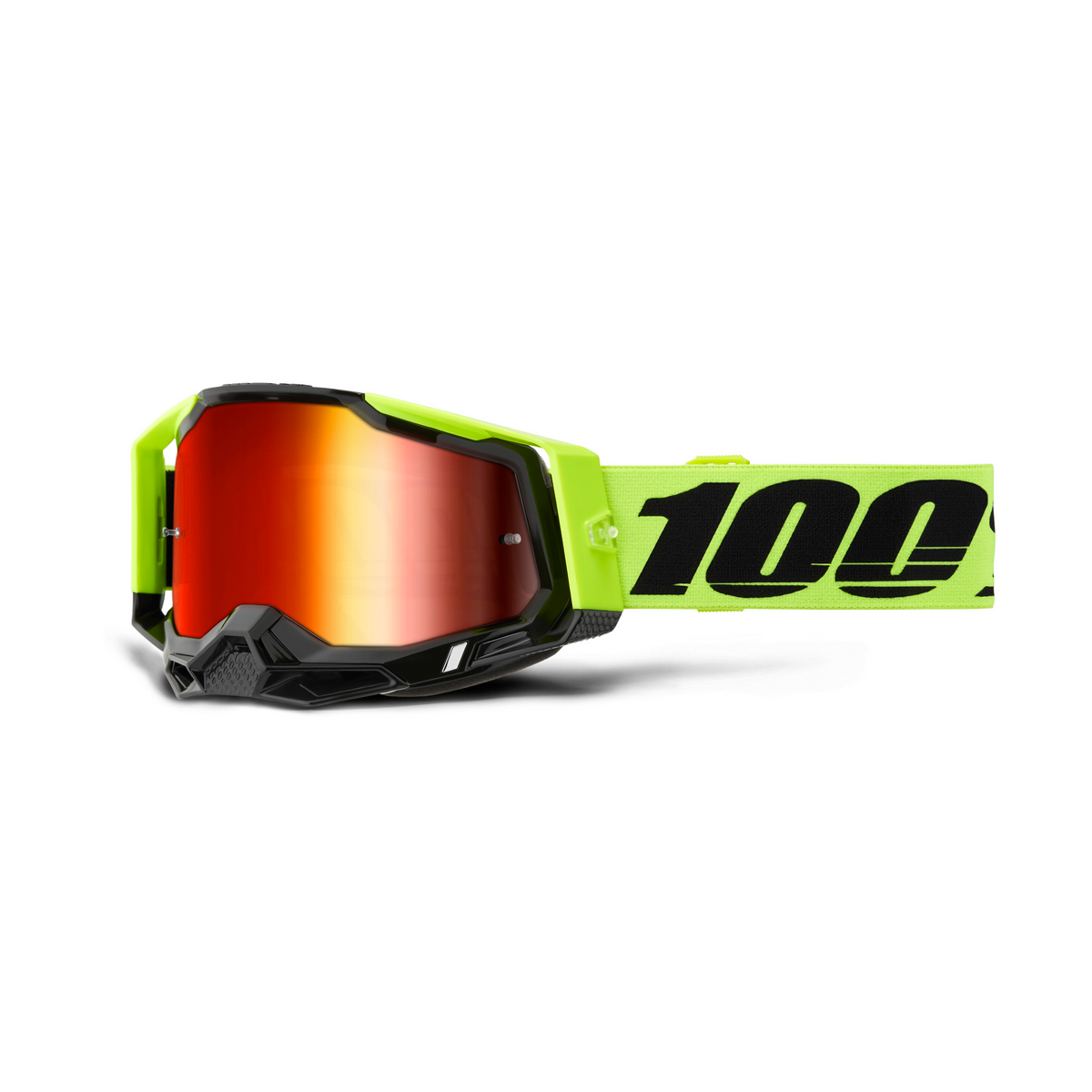 100% RACECRAFT 2 NEON YEL MIRROR RED LENS 50010-00037