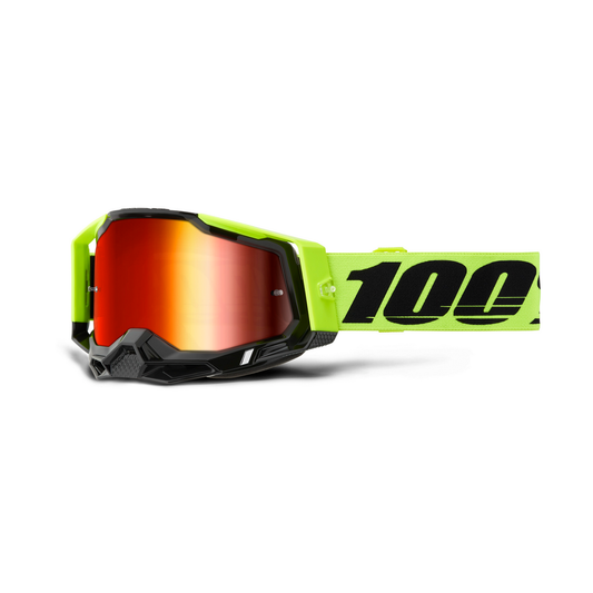 100% RACECRAFT 2 NEON YEL MIRROR RED LENS 50010-00037