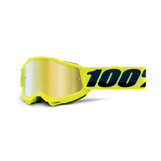 100% ACCURI 2 JUNIOR GOG FLUO YEL MIRROR GOLD 50025-00001