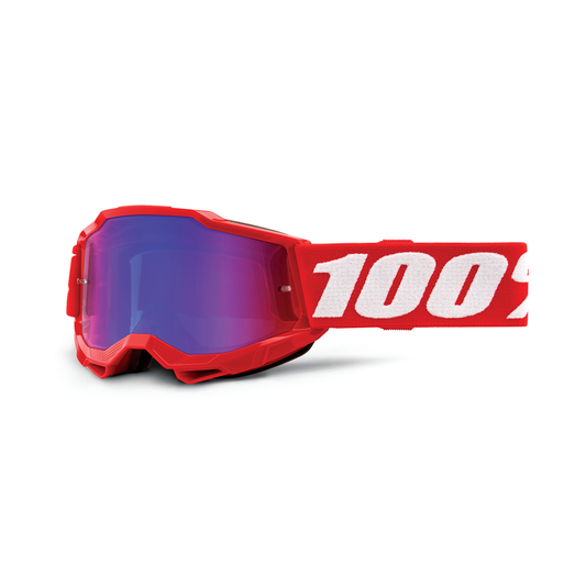 100% ACCURI 2 JUNIOR GOG NEON RED MIR RED/BLU 50025-00002