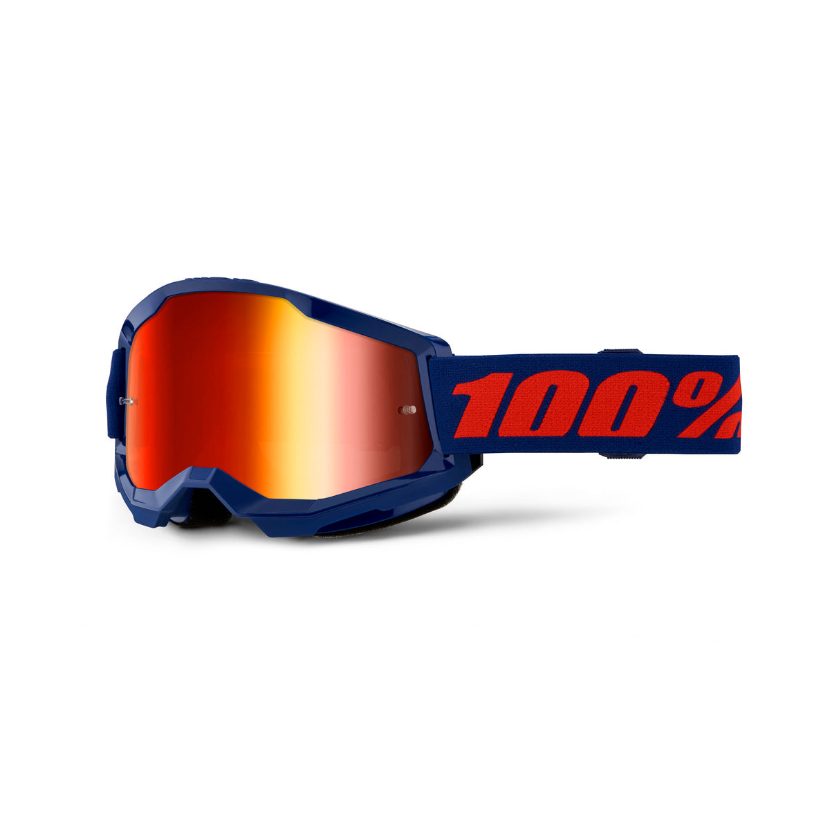 100% STRATA 2 GOG NAVY MIRROR RED LENS 50028-00021