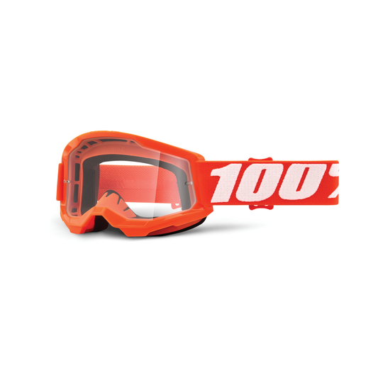 100% STRATA 2 JUNIOR GOG ORANGE CLEAR LENS 50031-00005