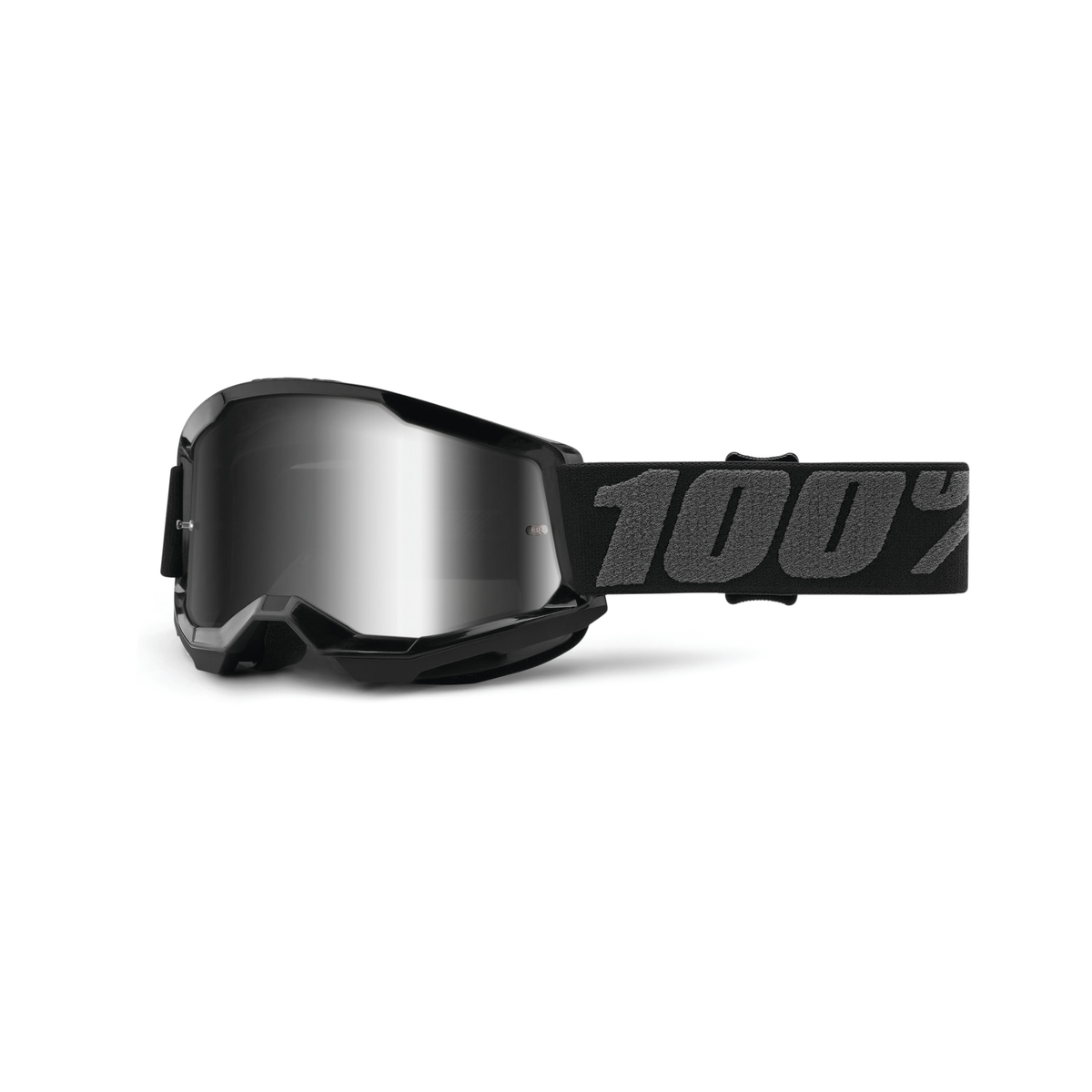 100% STRATA 2 JUNIOR GOG BLACK MIRROR SILVER 50032-00001