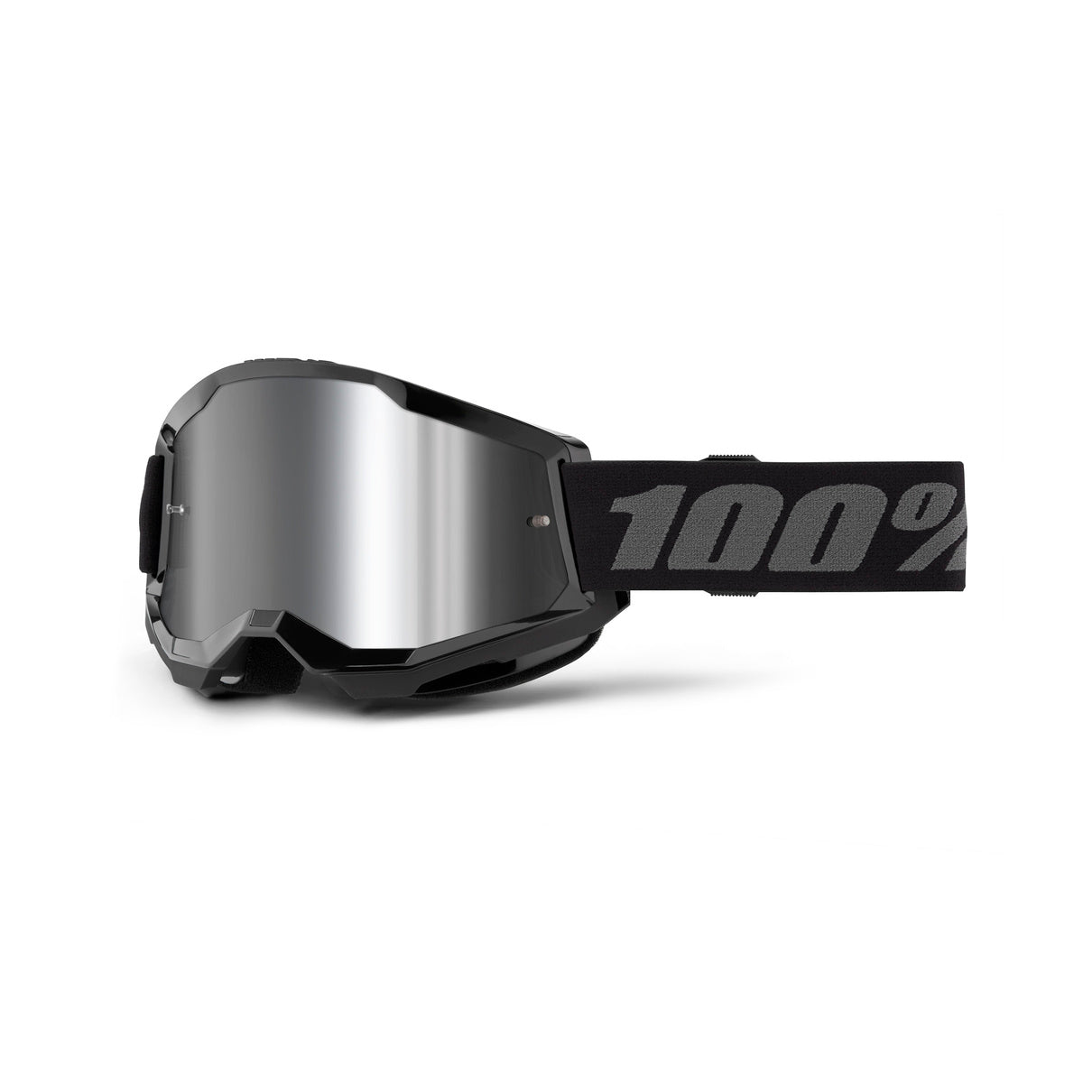 100% STRATA 2 JUNIOR GOG BLK MIRROR SIL LENS 50032-00007