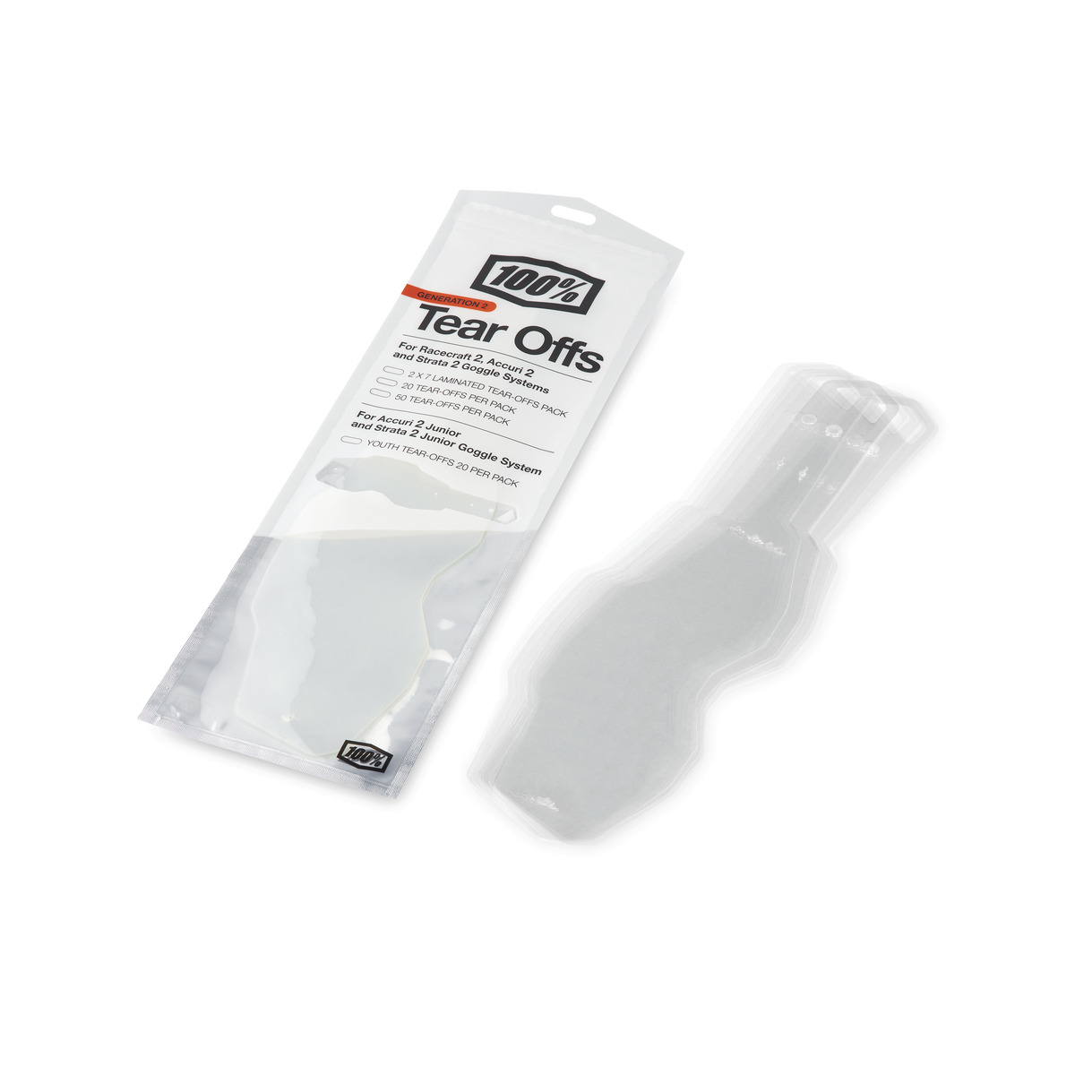 100% RC2/AC2/ST2 STANDARD TEAR-OFFS 50 PK 59085-00001