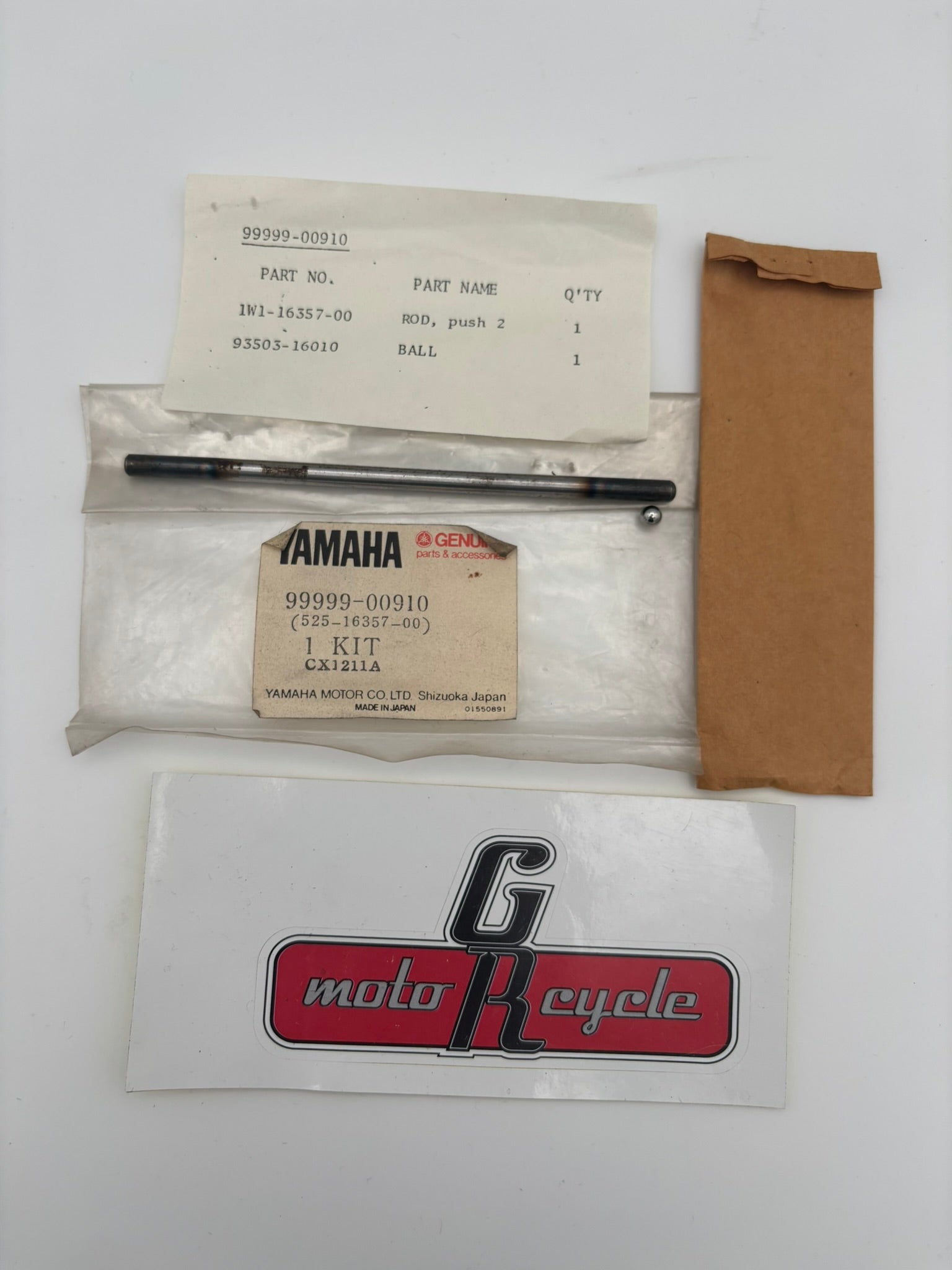 YAMAHA 1976 YZ125 PUSH ROD 1W1-16357-00-00 93503-16010 99999-00910-00 Y220