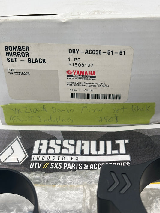 YAMAHA YXZ1000R BOMBER MIRROR KIT BLACK ASSAULT INDUSTRIES DBY-ACC56-51-51 Y235