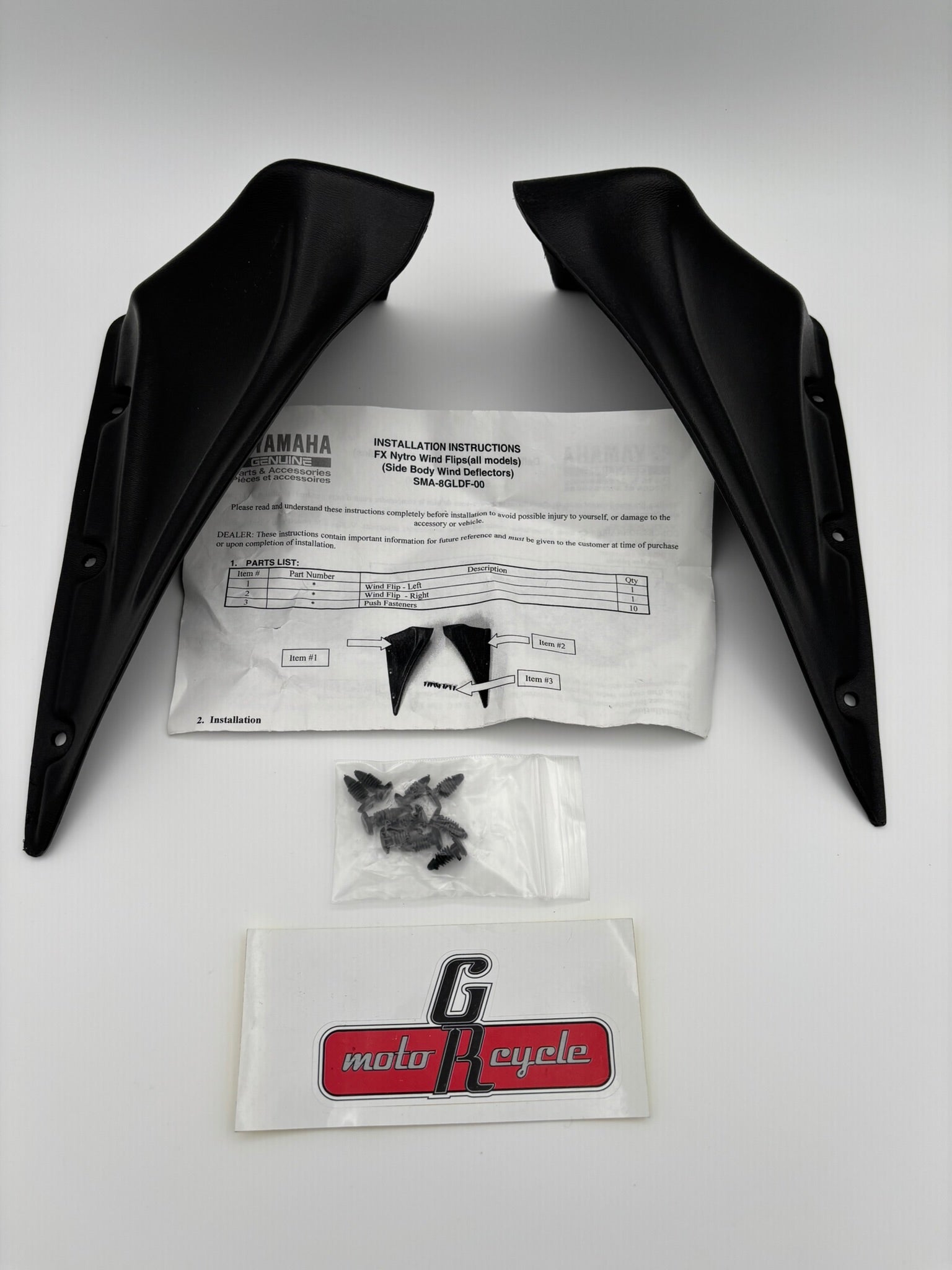 YAMAHA FX NYTRO SIDE BODY WIND DEFLECTORS SMA-8GLDF-00-00 Y252