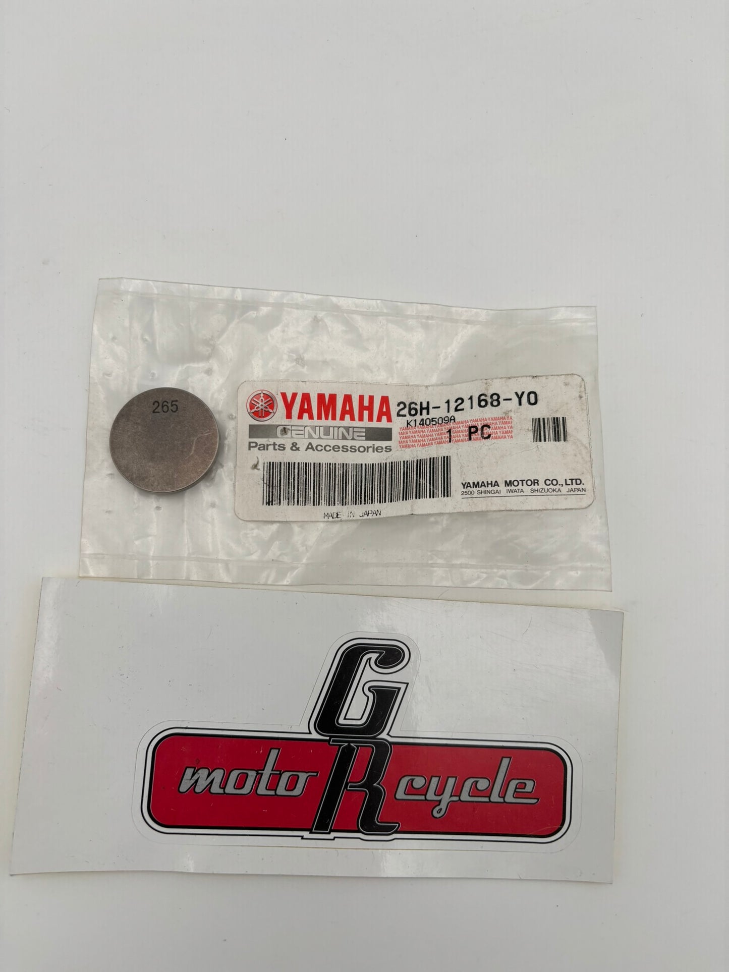 YAMAHA ADJUSTING PAD 265 26H-12168-Y0-00 Y259