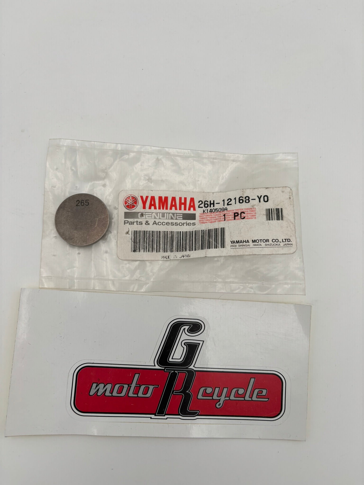YAMAHA ADJUSTING PAD 265 26H-12168-Y0-00 Y259