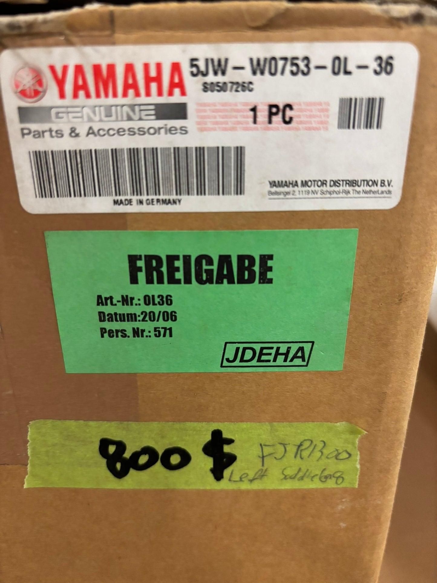 YAMAHA 2004 2006 2007 FJR1300 LEFT SADDLEBAG 5JW-W0753-0L-36 YBOX