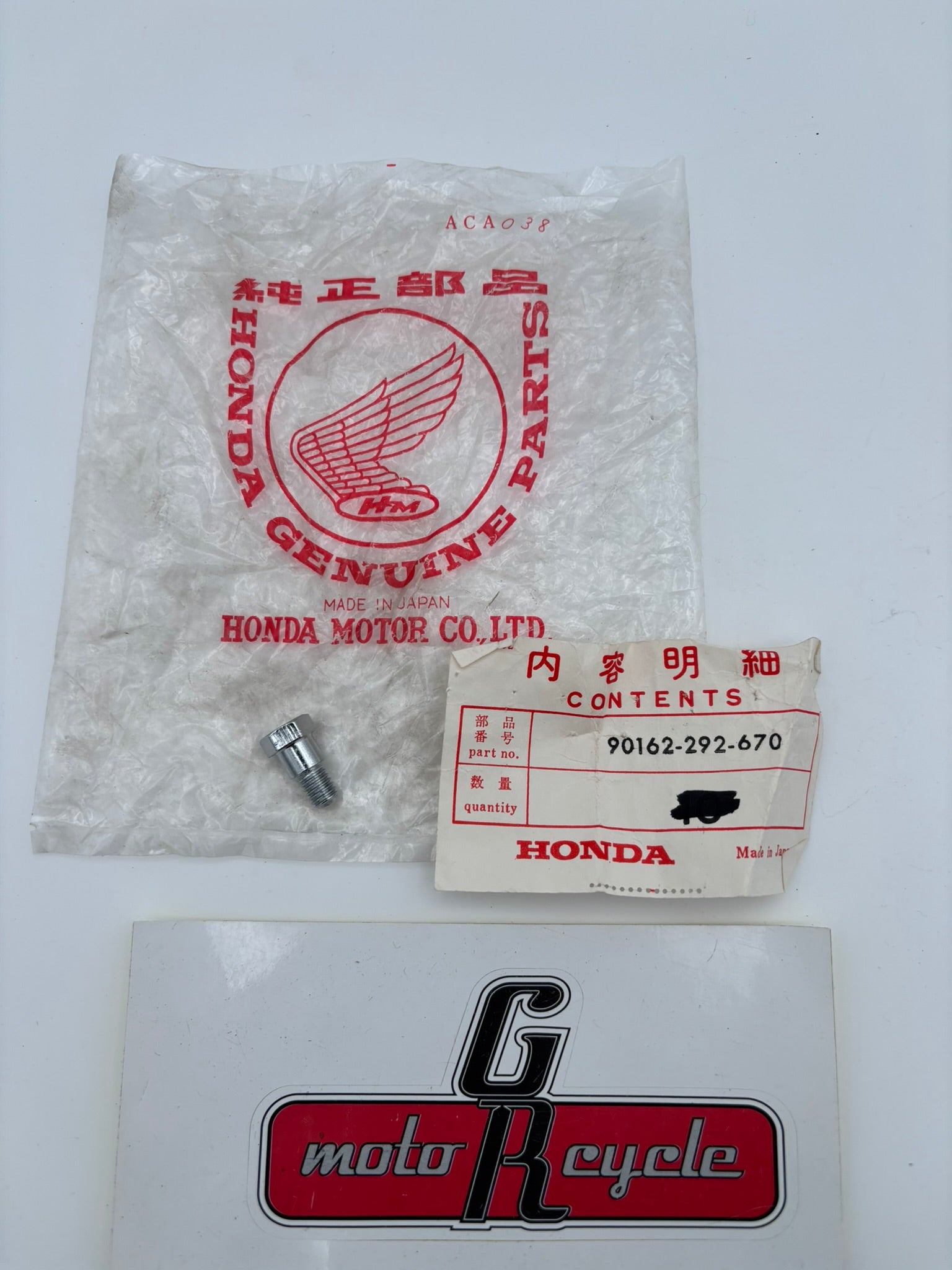 HONDA FENDER SETTING BOLT 90162-292-670 H205