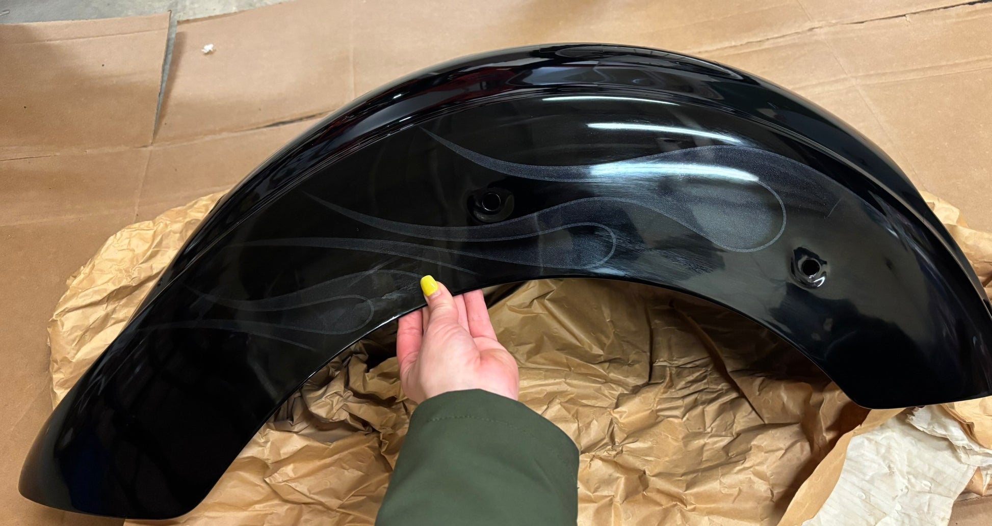 YAMAHA 2006 - 2007 V STAR CLASSIC REAR FENDER WITH FLAMES 5KS-Y216R-W1-P2 YBOX