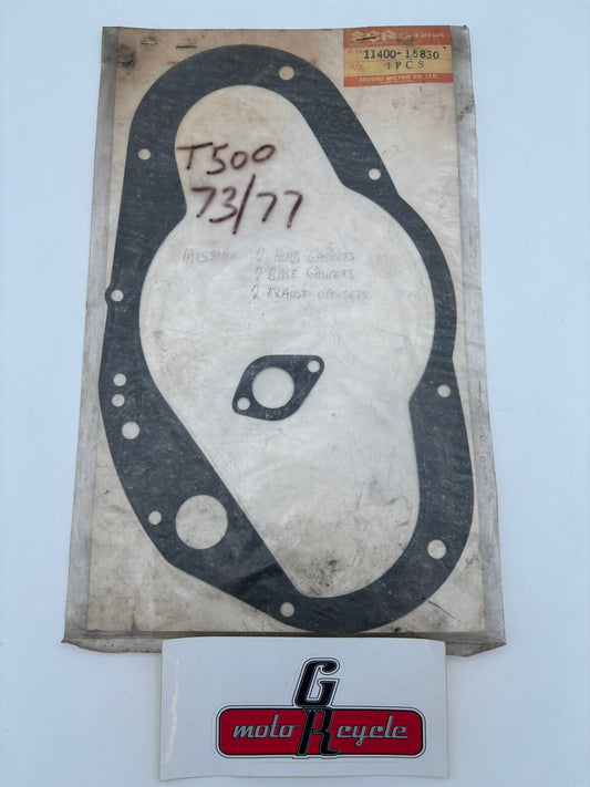 SUZUKI 1973 - 1977 T500 GT500 GASKET KIT (INCOMPLETE) SUB 11400-15831 11400-15830-I S84
