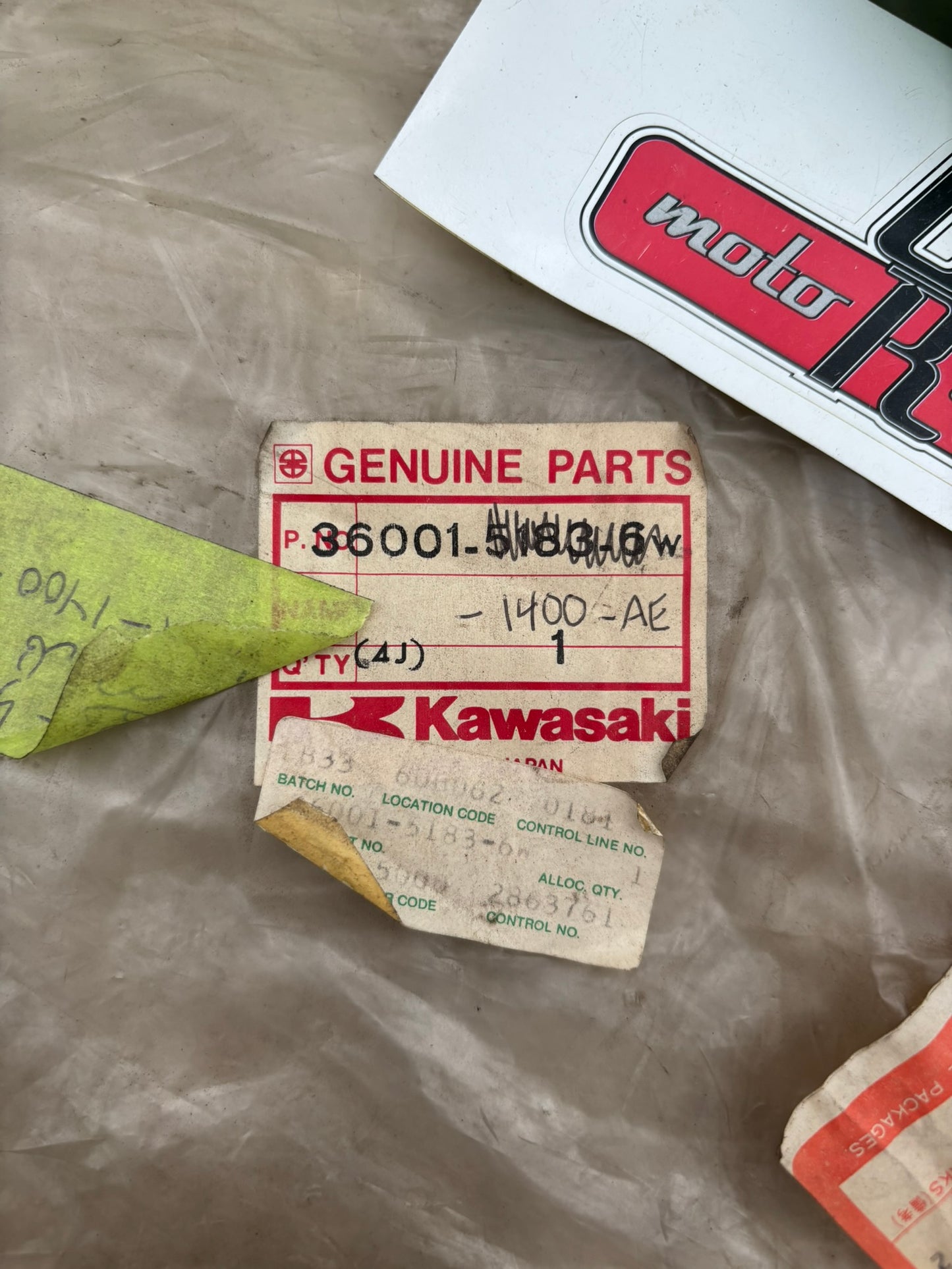KAWASAKI LEFT HAND SIDE COVER L.GREEN SUB 36001-1400-AE 36001-5183-6W K42