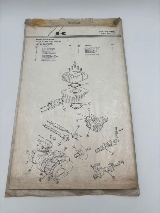KAWASAKI MC1M MC1MA KD80 KD80-A2 ENGINE GASKET KIT SET COMPLETE K14046-107A K48