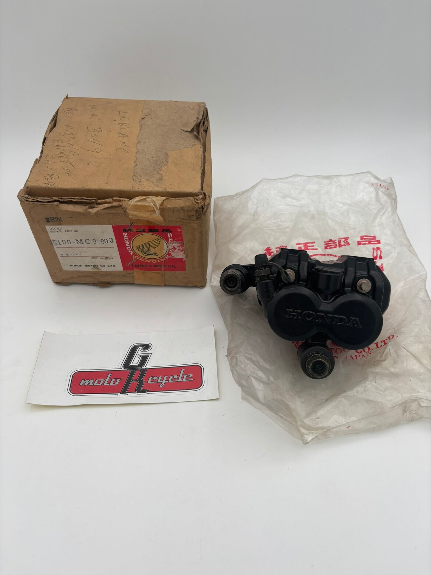 HONDA LEFT FRONT CALIPER ASSY (MISSING BRACKET AND PAD) 45100-MC9-003-I H222