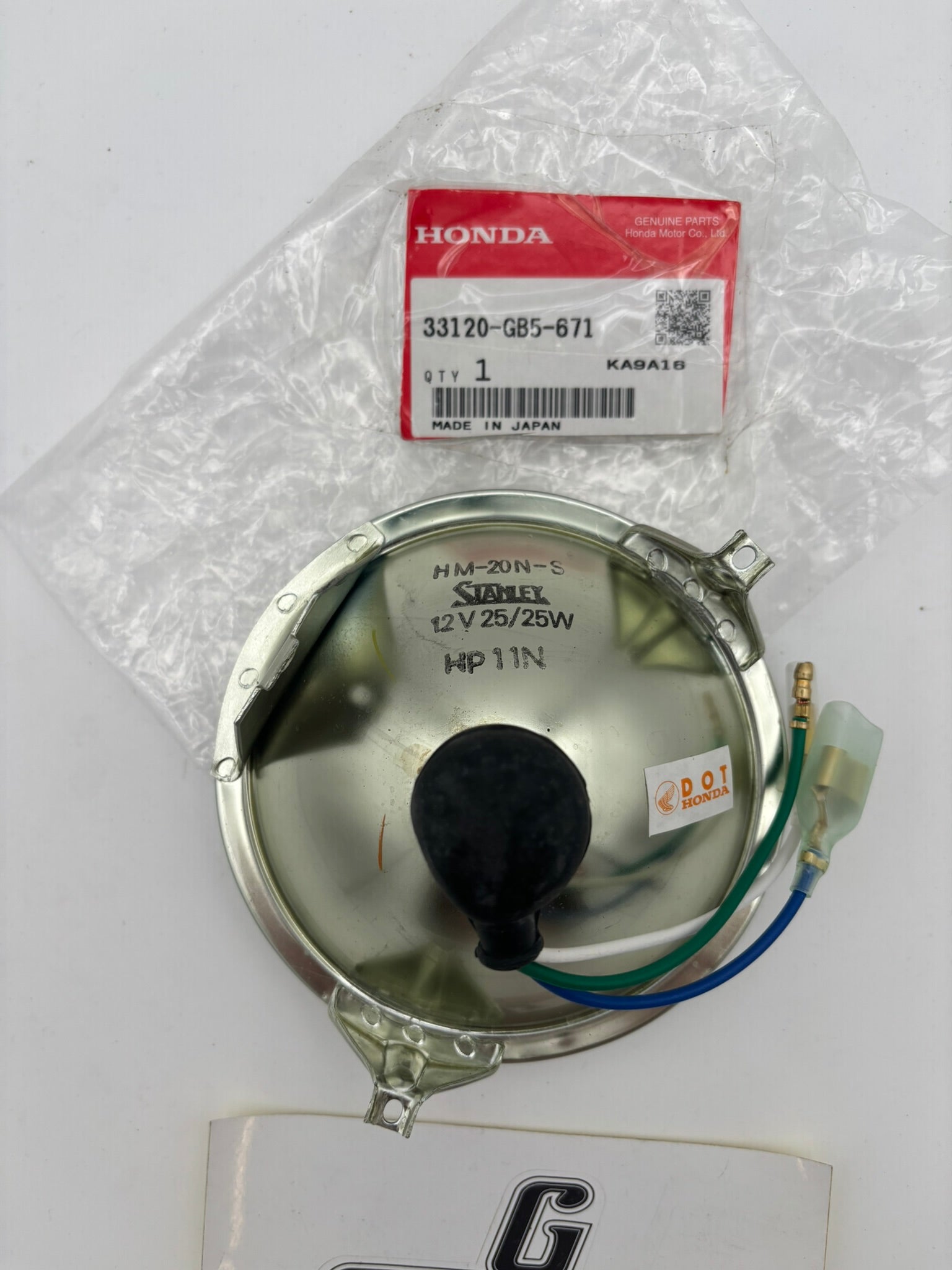 HONDA HEADLIGHT UNIT 33120-GB5-671 H223
