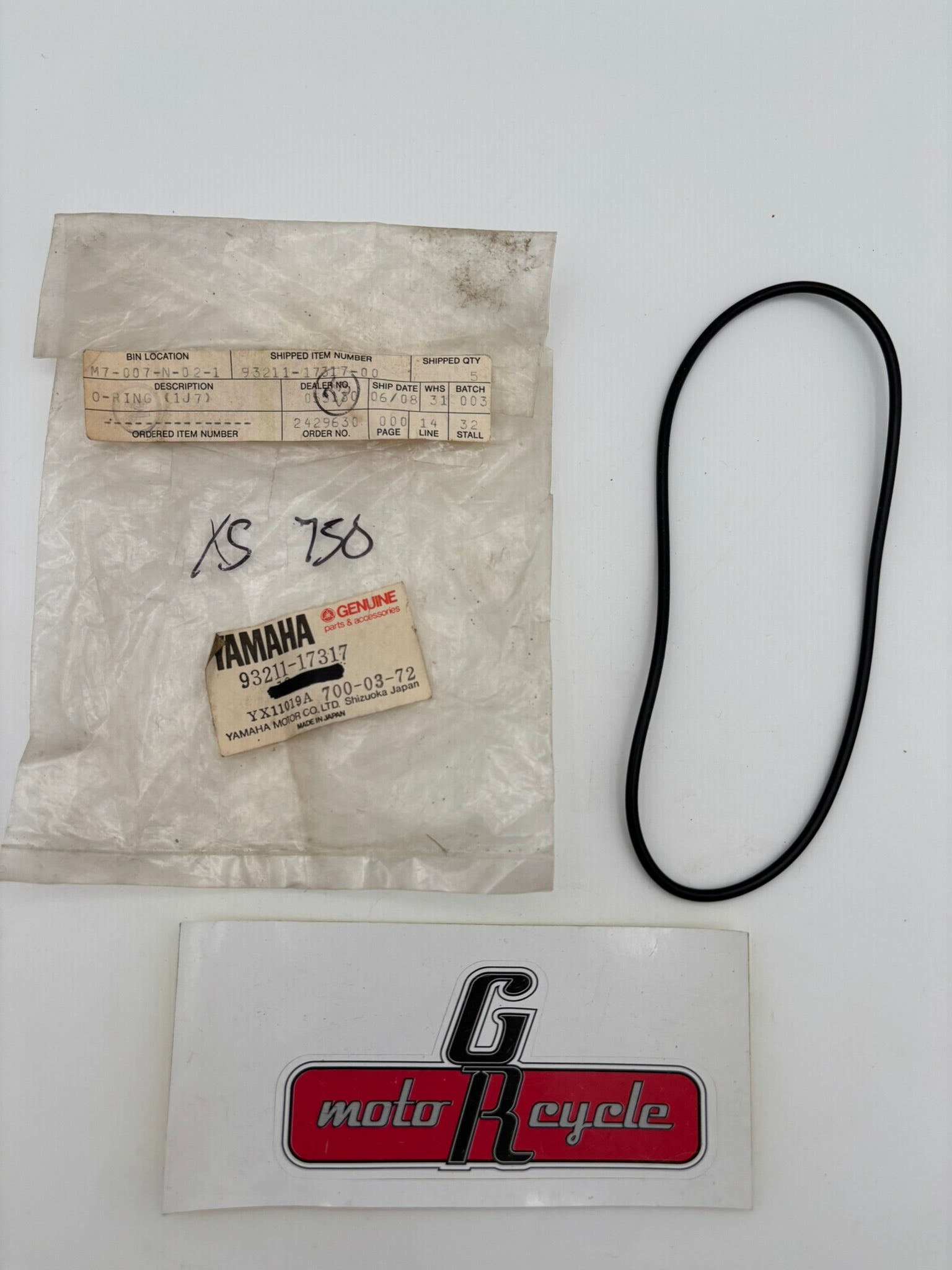 YAMAHA O-RING (1J7) (SUB 93211-19413-00 ) 93211-17317-00 Y2