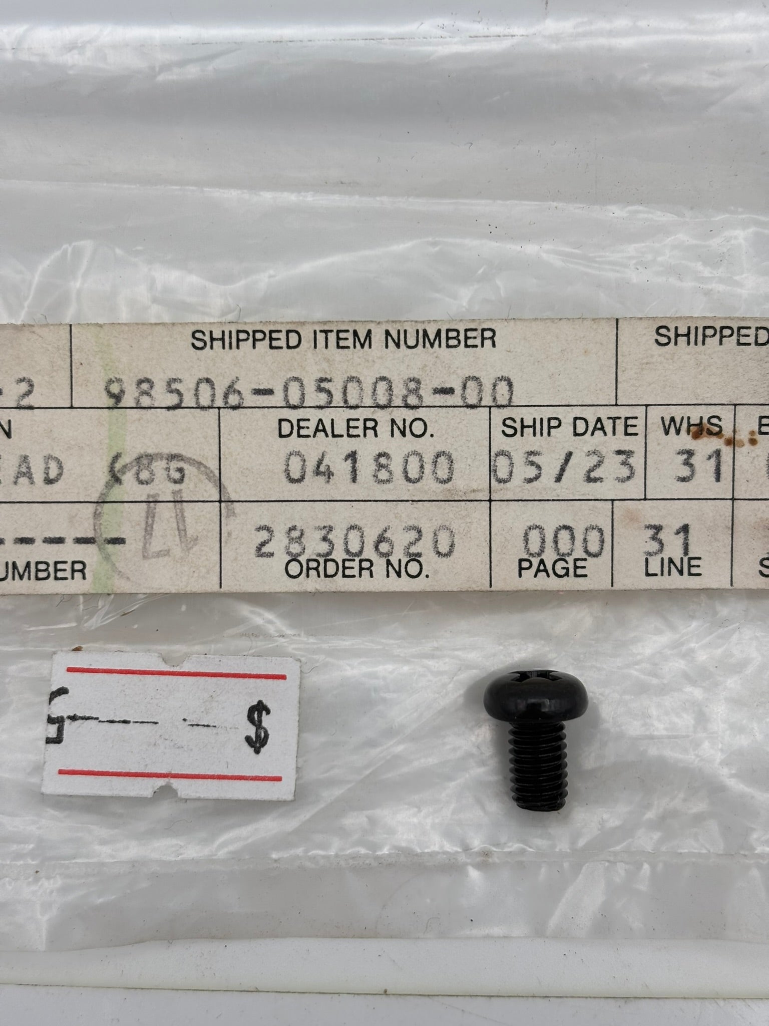 YAMAHA PAN HEAD SCREW (SUB 98507-05008-00 ) 98506-05008-00 Y4