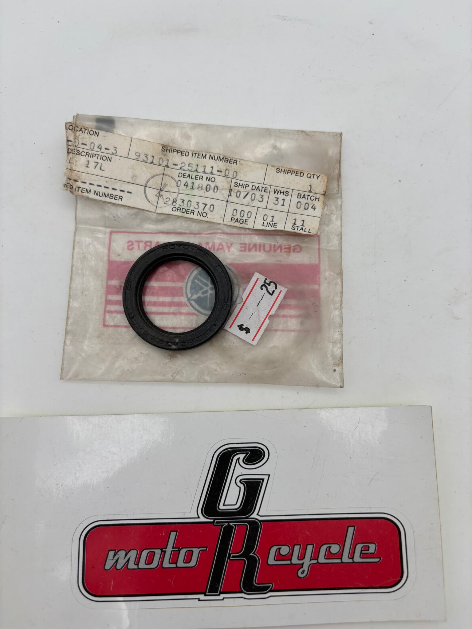 YAMAHA OIL SEAL S-TYPE 93101-25111-00 Y4