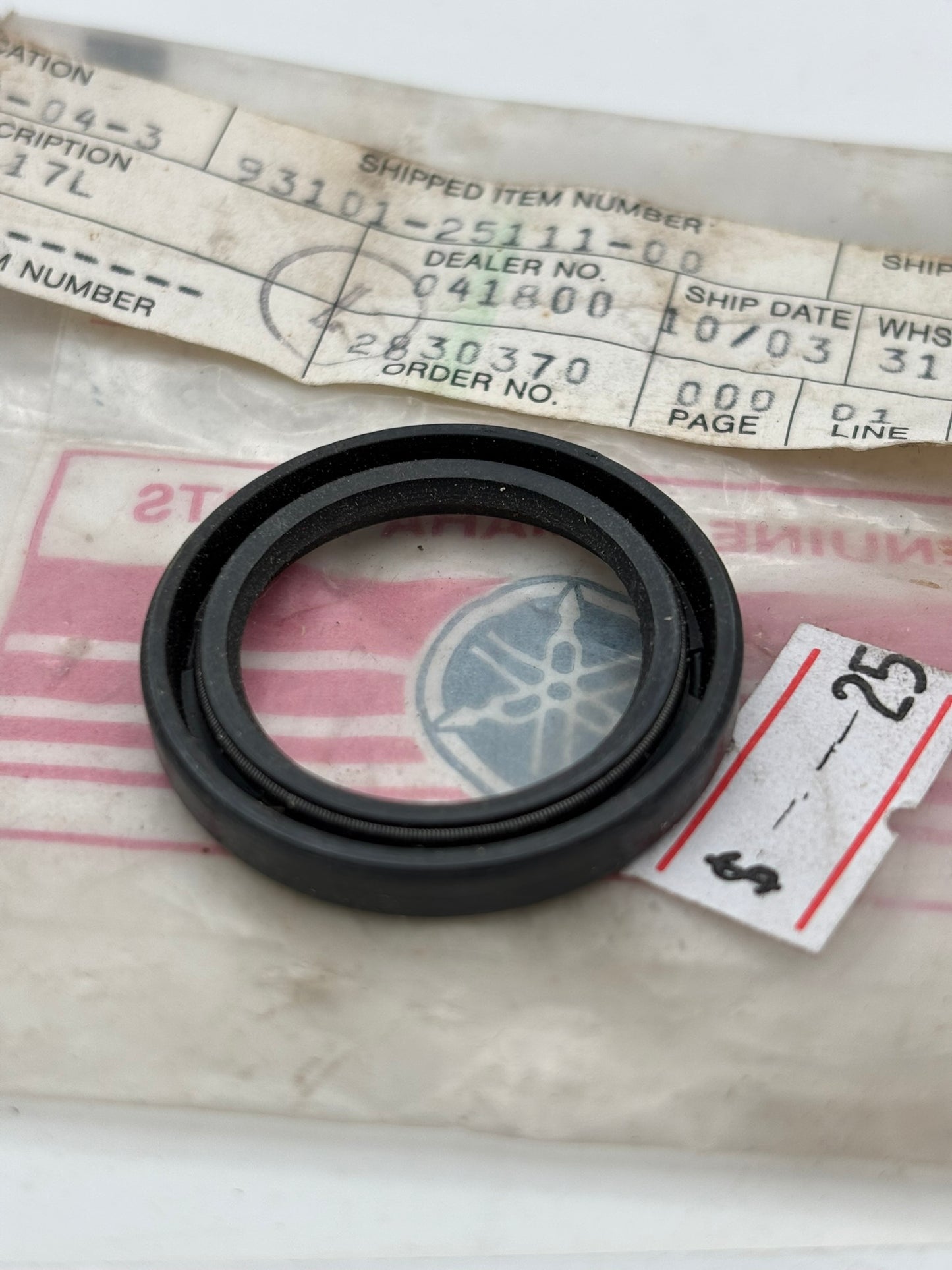 YAMAHA OIL SEAL S-TYPE 93101-25111-00 Y4