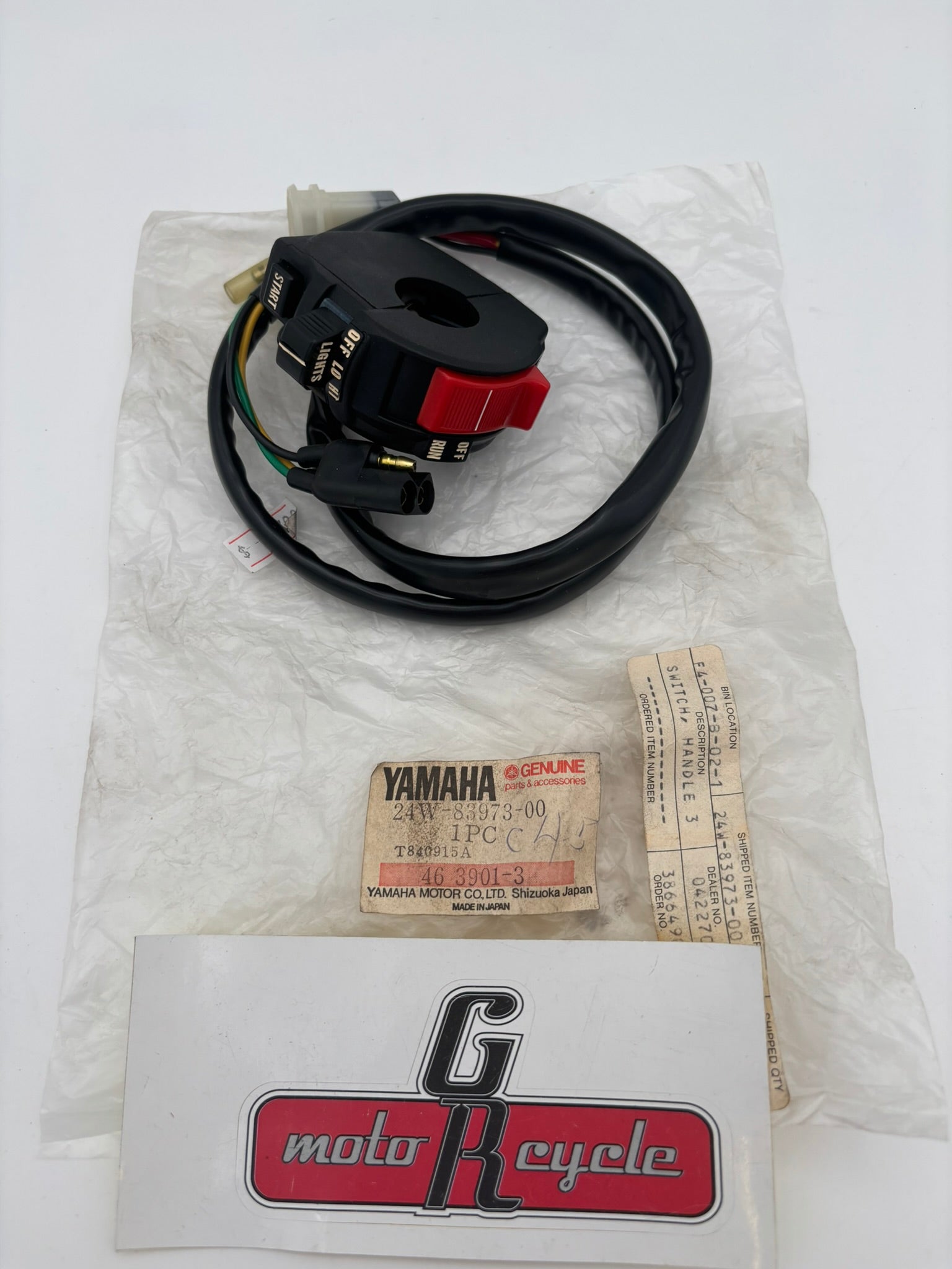 YAMAHA HANDLE SWITCH 3 (SUB 24W-83973-01-00 24W-83973-09-00 ) 24W-83973-00-00 Y12