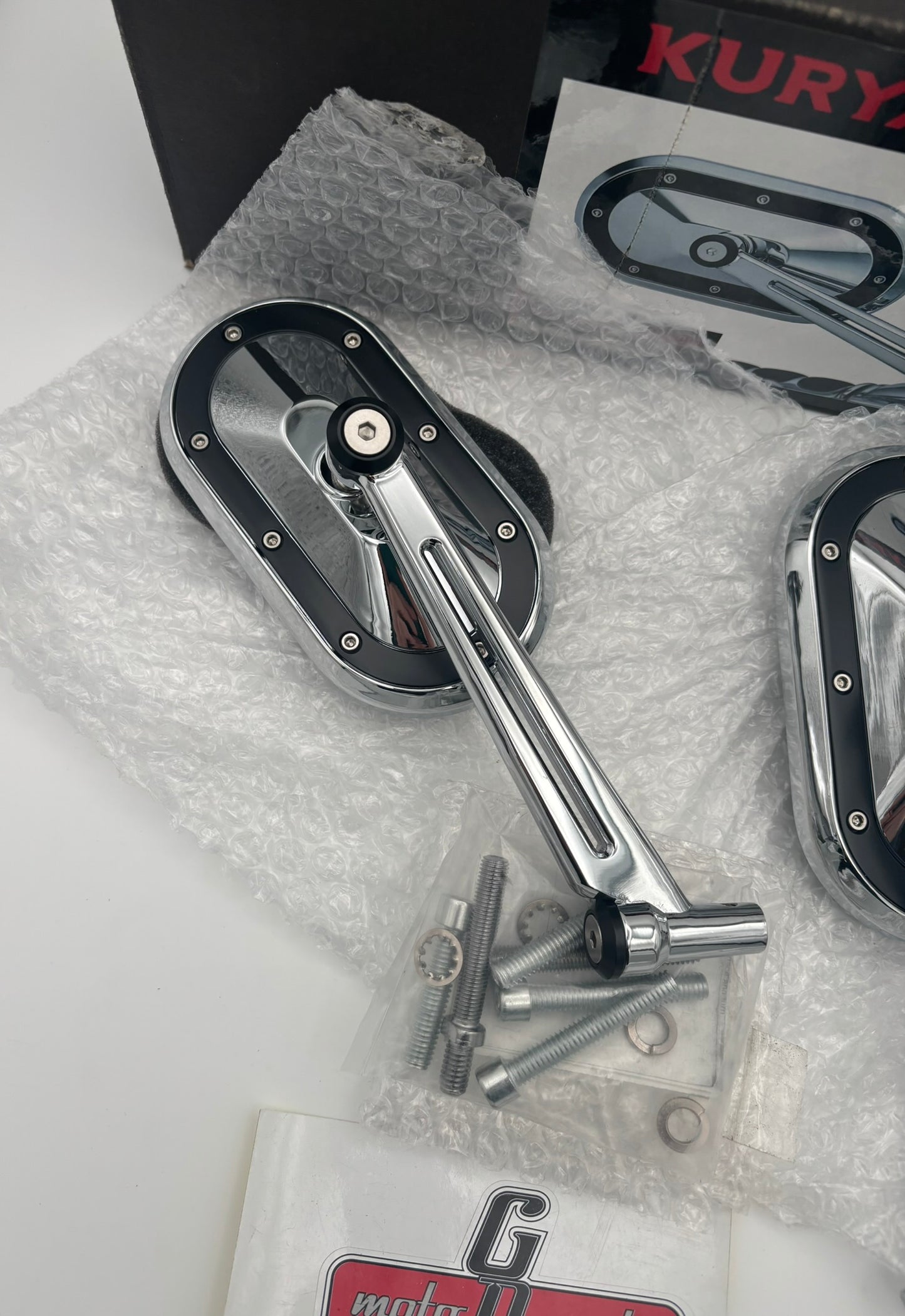 AFTERMARKET KURYAKYN HEAVY INDUSTRY MIRRORS CHROME WITH SATIN BLACK 1765 J20