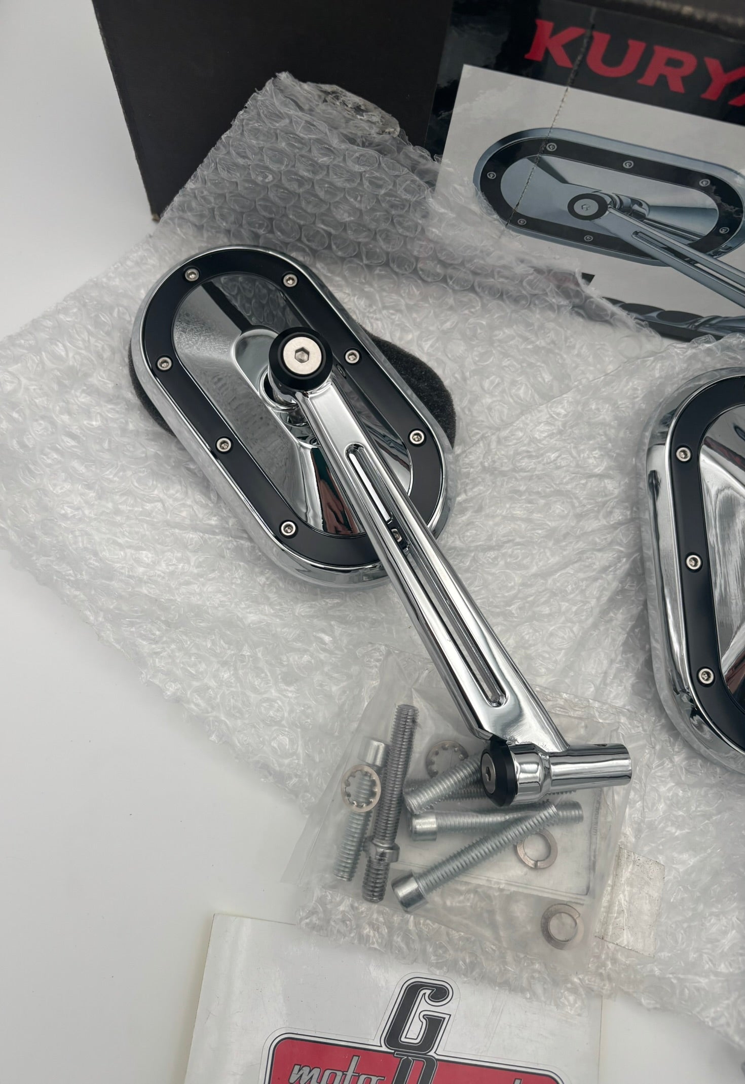AFTERMARKET KURYAKYN HEAVY INDUSTRY MIRRORS CHROME WITH SATIN BLACK 1765 J20