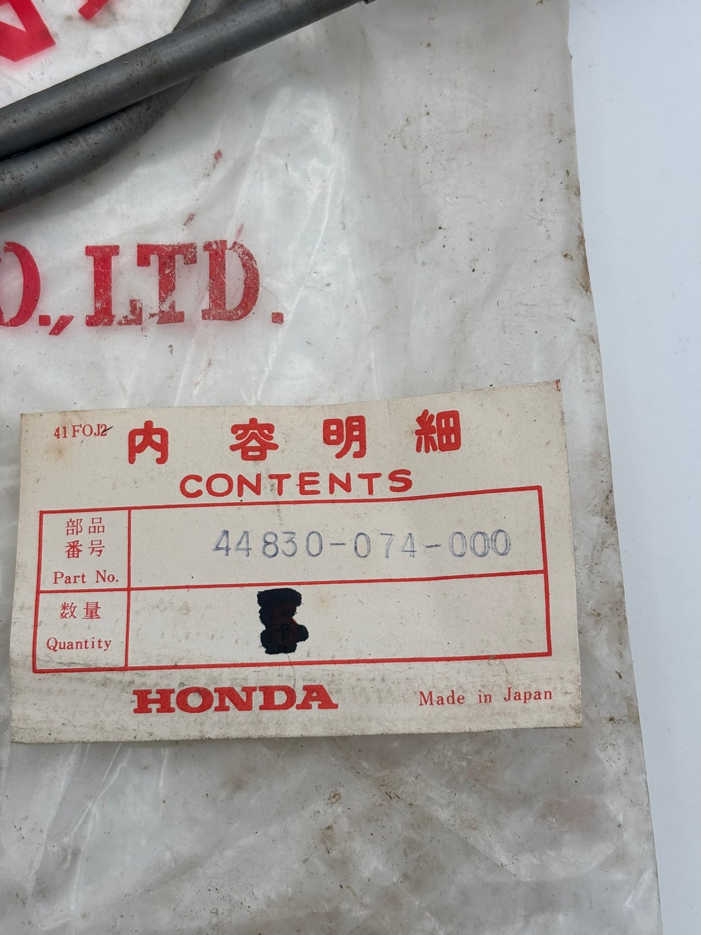 HONDA SPEEDOMETER CABLE 44830-074-000 H226