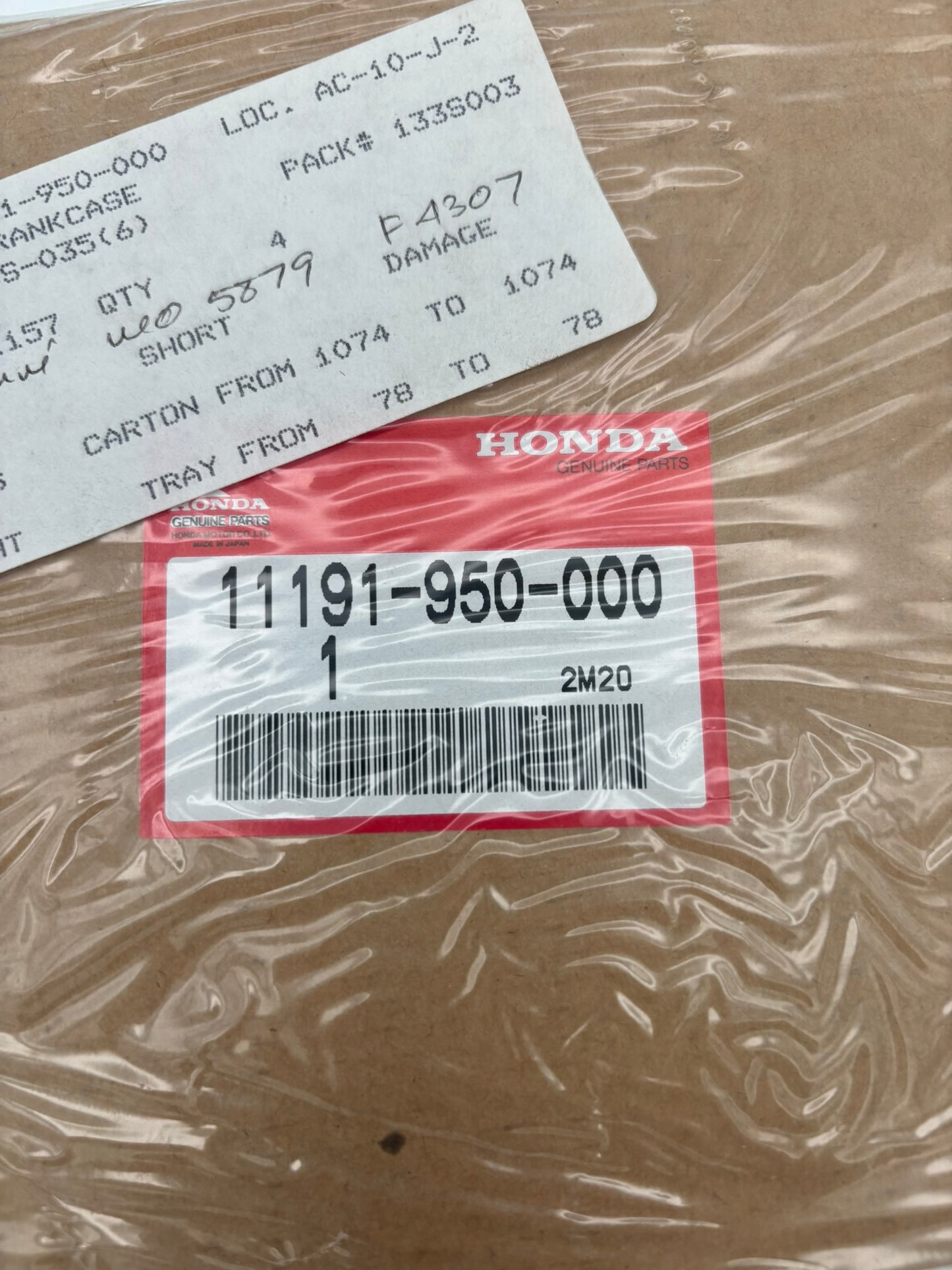 HONDA CRANKCASE GASKET (SUB 11191-950-306 ) 11191-950-000 H239
