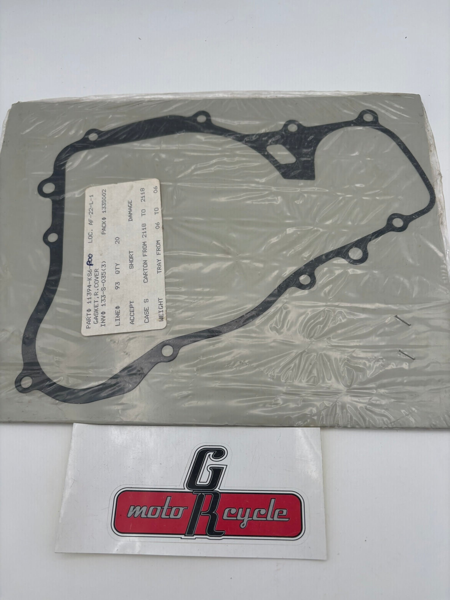 HONDA RIGHT COVER GASKET (SUB 11394-KS6-P00 11394-KS6-306 ) 11394-KS6-000 H239