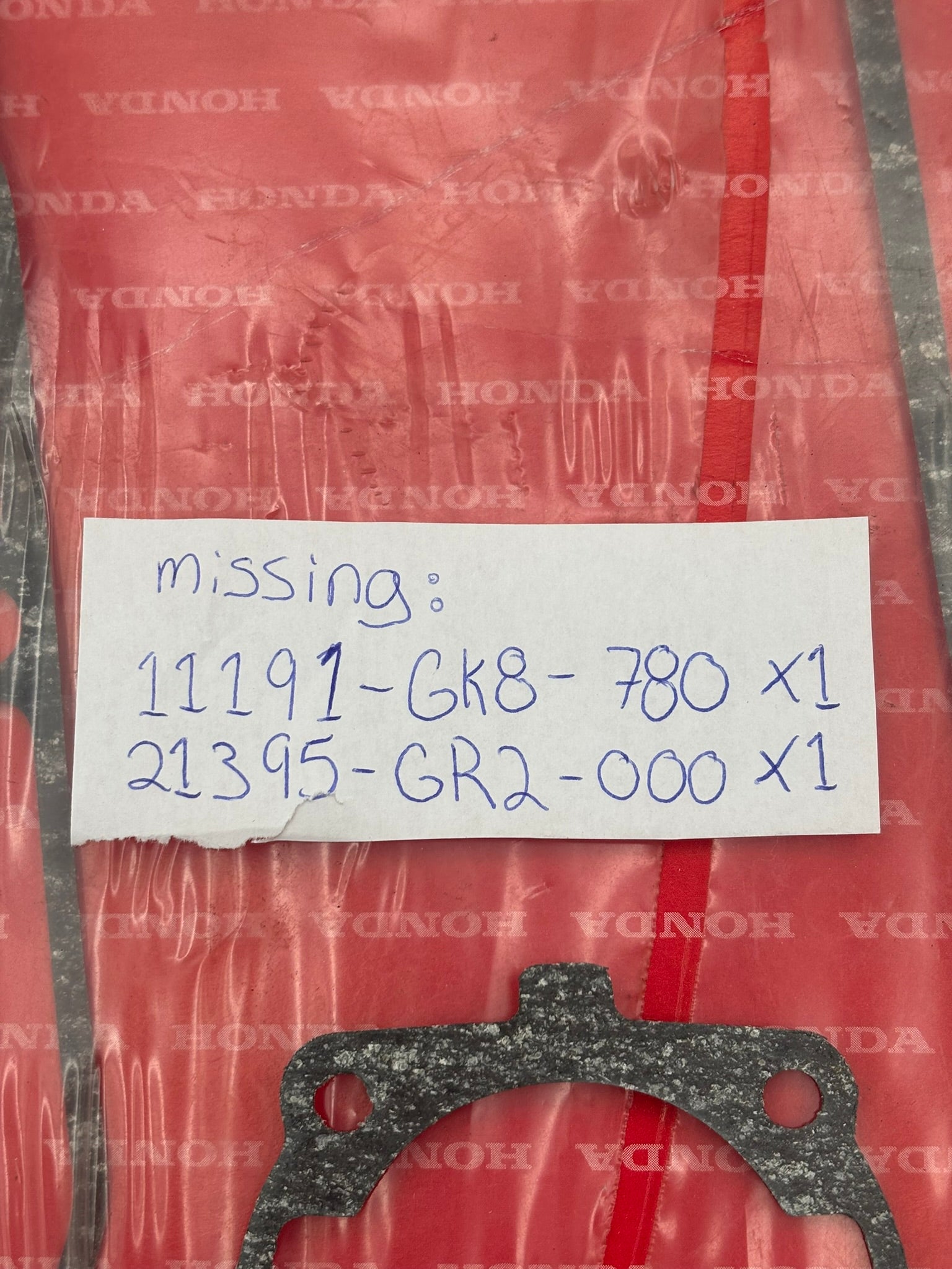 HONDA SB50 GASKET KIT (INCOMPLETE) (SUB 061A0-GS6-701 061A0-GS6-406 ) 061A0-GS6-700-I H240