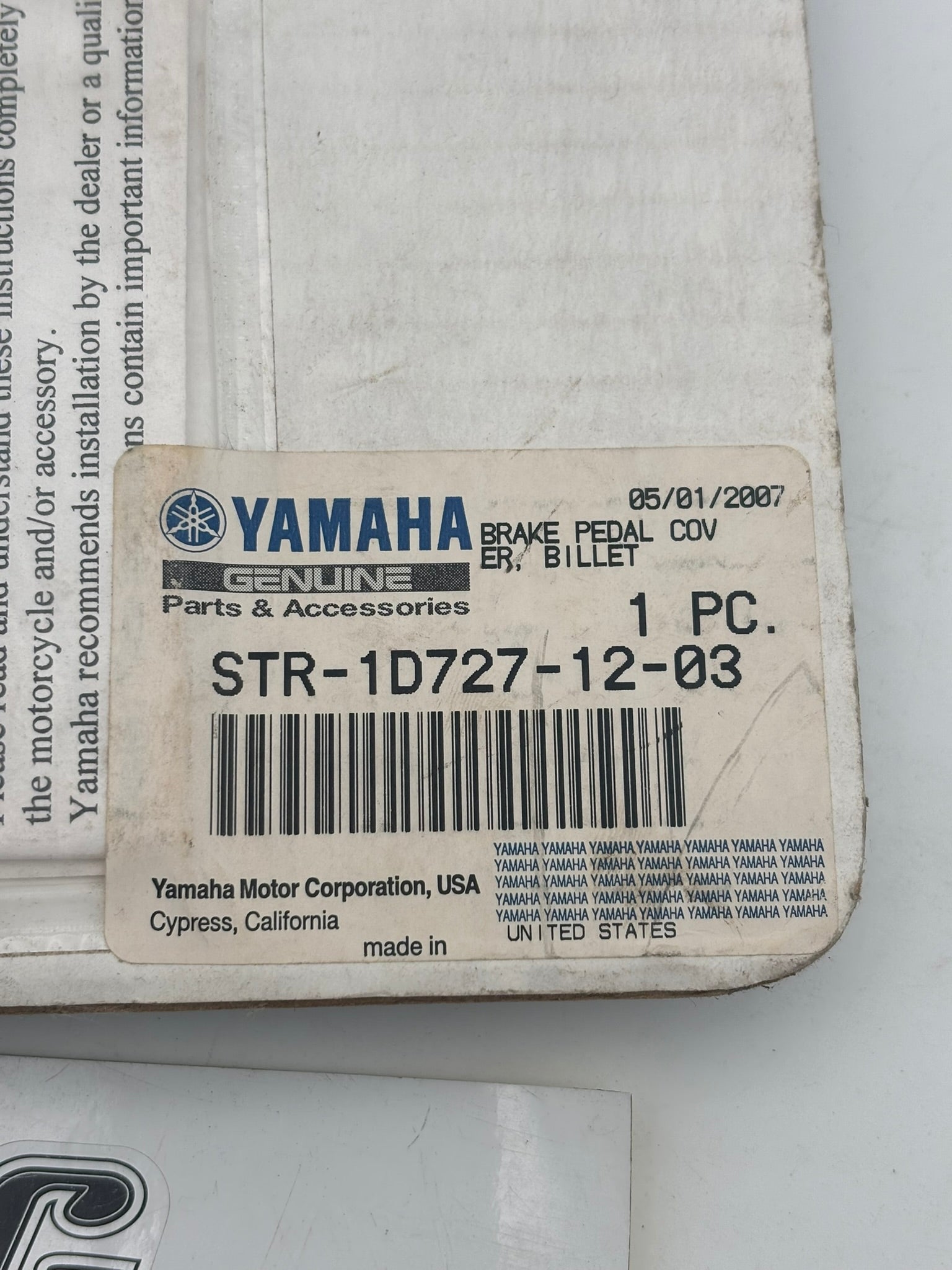 YAMAHA XV19 ROADLINER BILLET BRAKE PEDAL COVER STR-1D727-12-03 Y280