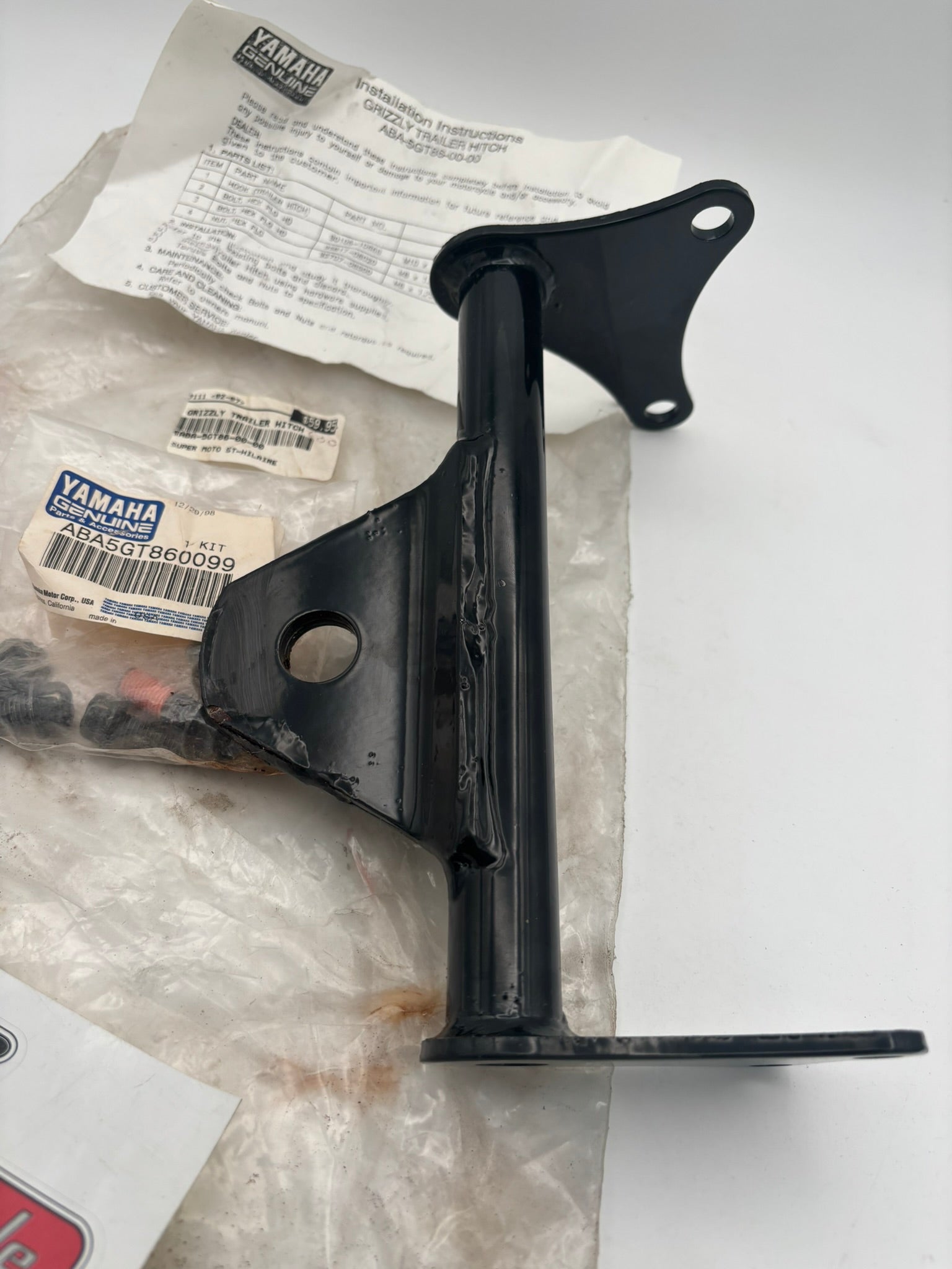 YAMAHA 1998 - 2001 YFM600 GRIZZLY TRAILER HITCH KIT (RUST) ABA-5GT86-00-00-D Y281