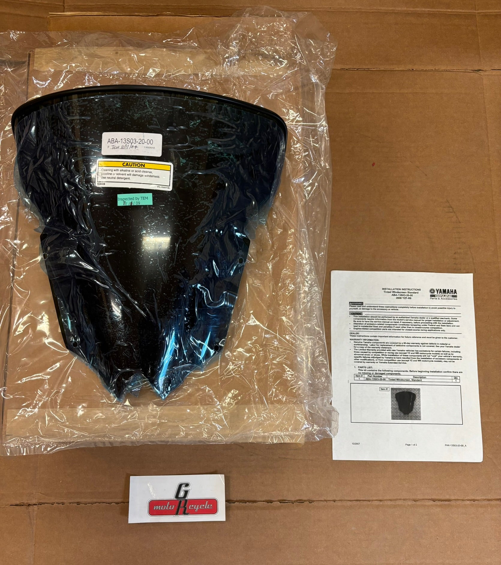 YAMAHA 2006 - 2016 YZF-R6 TINTED WINDSHIELD ABA-13S03-20-00 YBOX