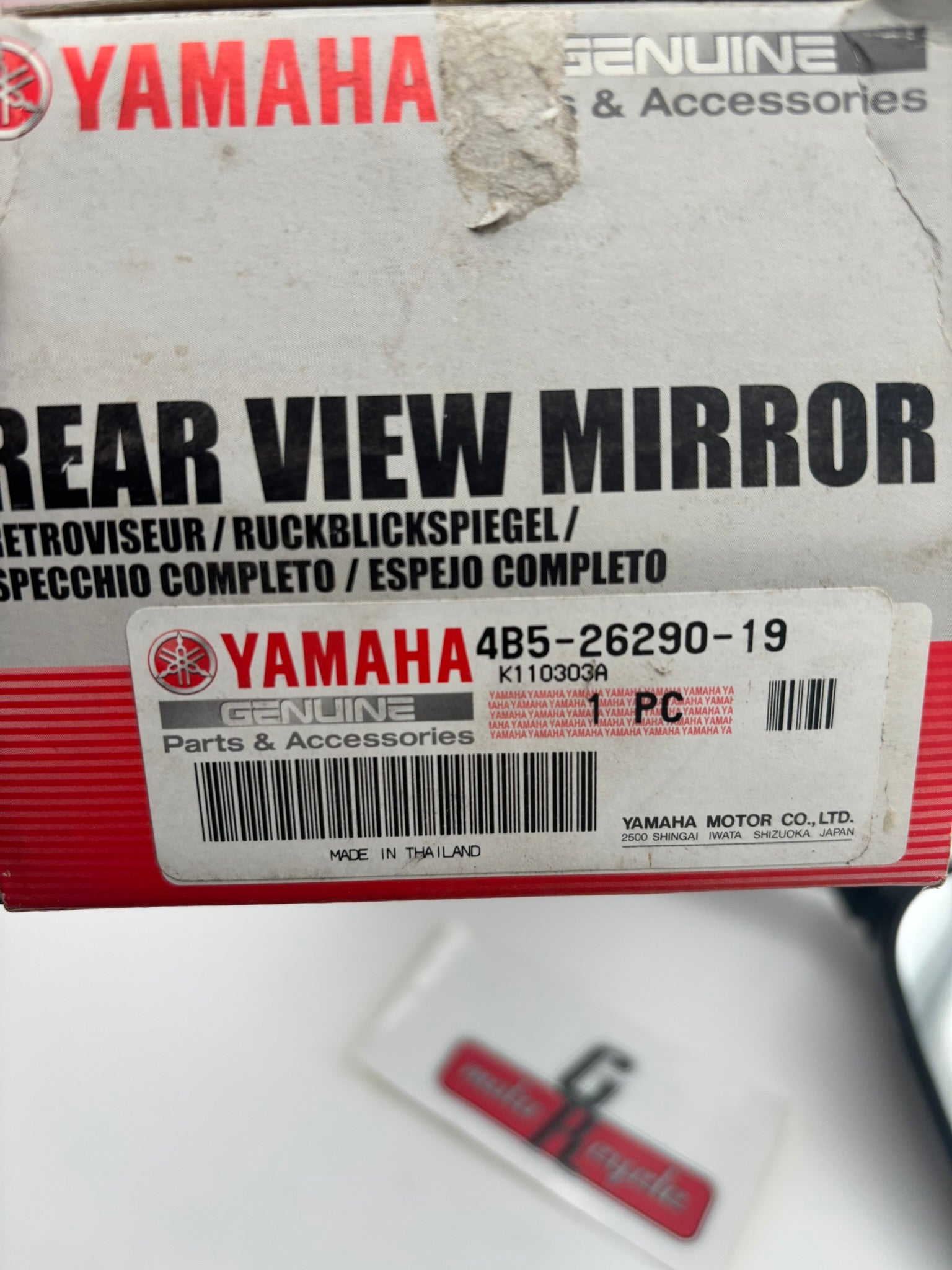 YAMAHA USED RIGHT REAR VIEW MIRROR (DAMAGED) (SUB 4B5-26290-00-00 4B5-26290-09-00 ) 4B5-26290-19-00-U2 Y283