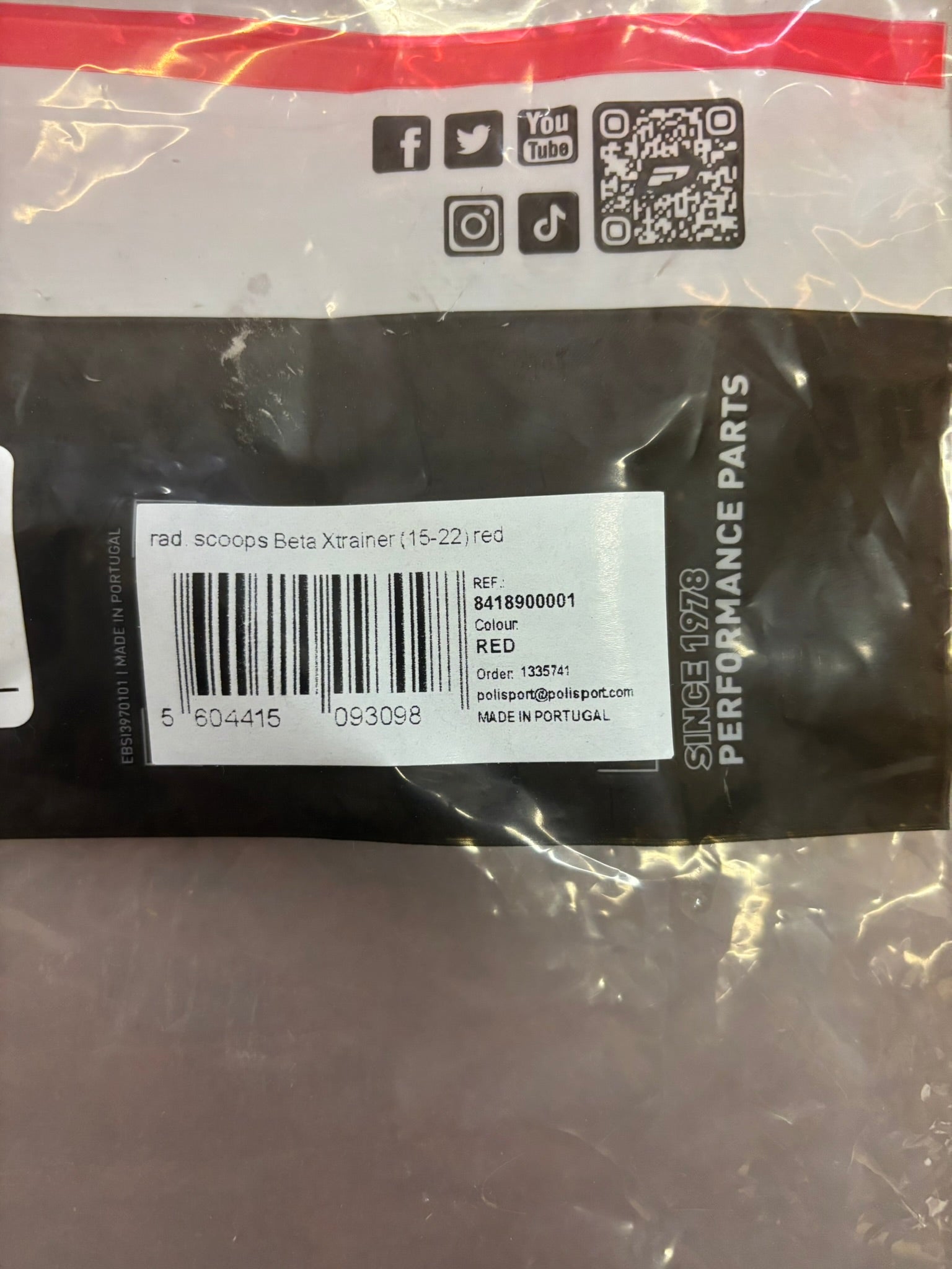 AFTERMARKET POLISPORT 15+ RADIATOR SCOOPS RED BETA XTRAINER (DAMAGED) 8418900001 J14